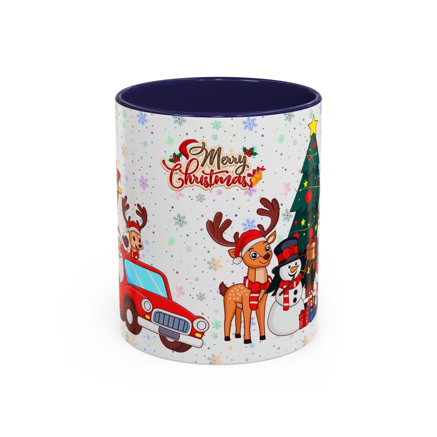 Christmas Party, Santa, Snowman, Reindeer - Accent Coffee Mug (11, 15oz) - 10426