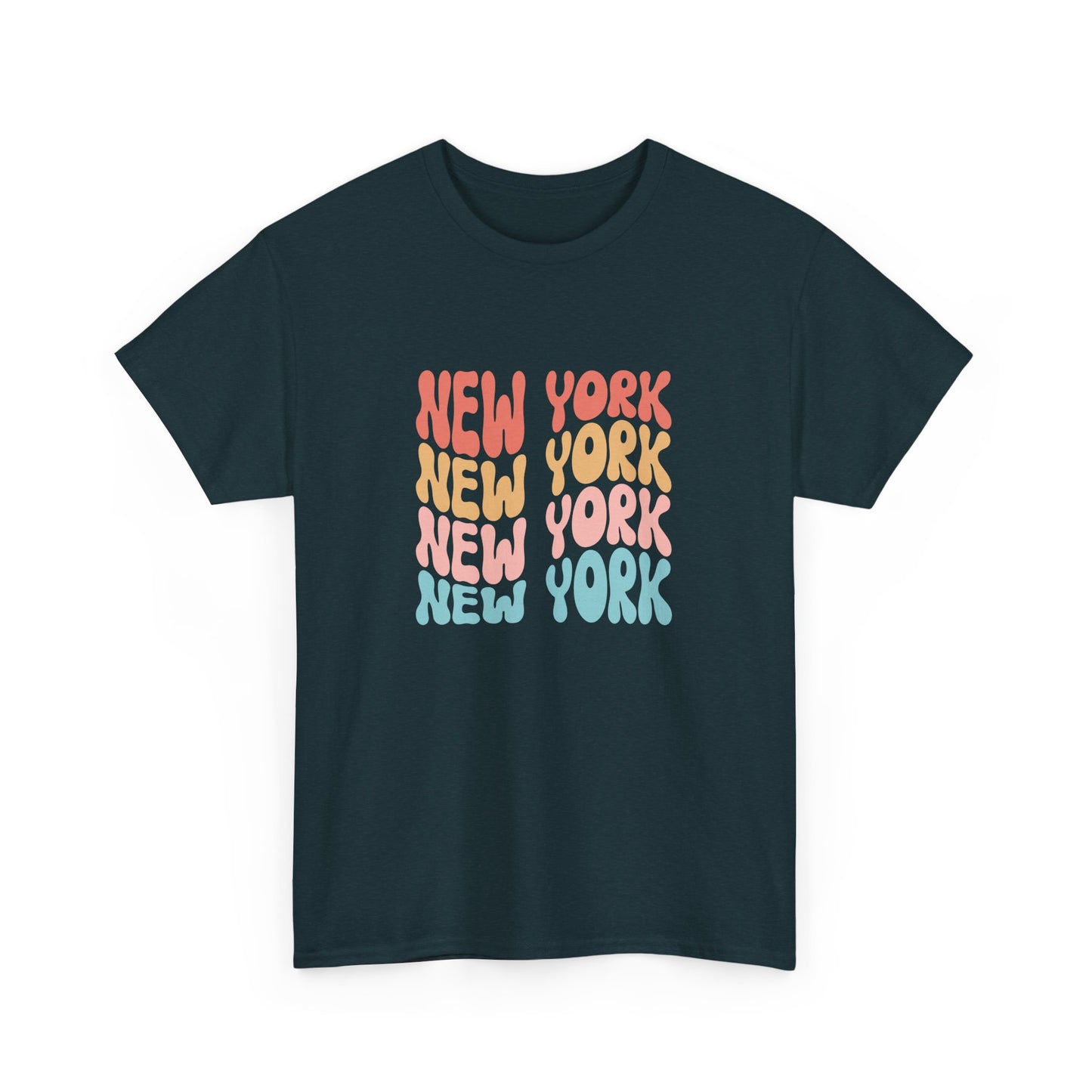 Retro New York Unisex Heavy Cotton Tee - Casual Streetwear Style - 12003