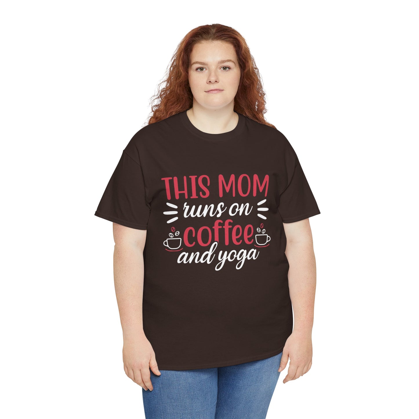 This Mom Runs on Coffee and Yoga T-Shirt – Funny Mother’s Day Gift Tee - 14881