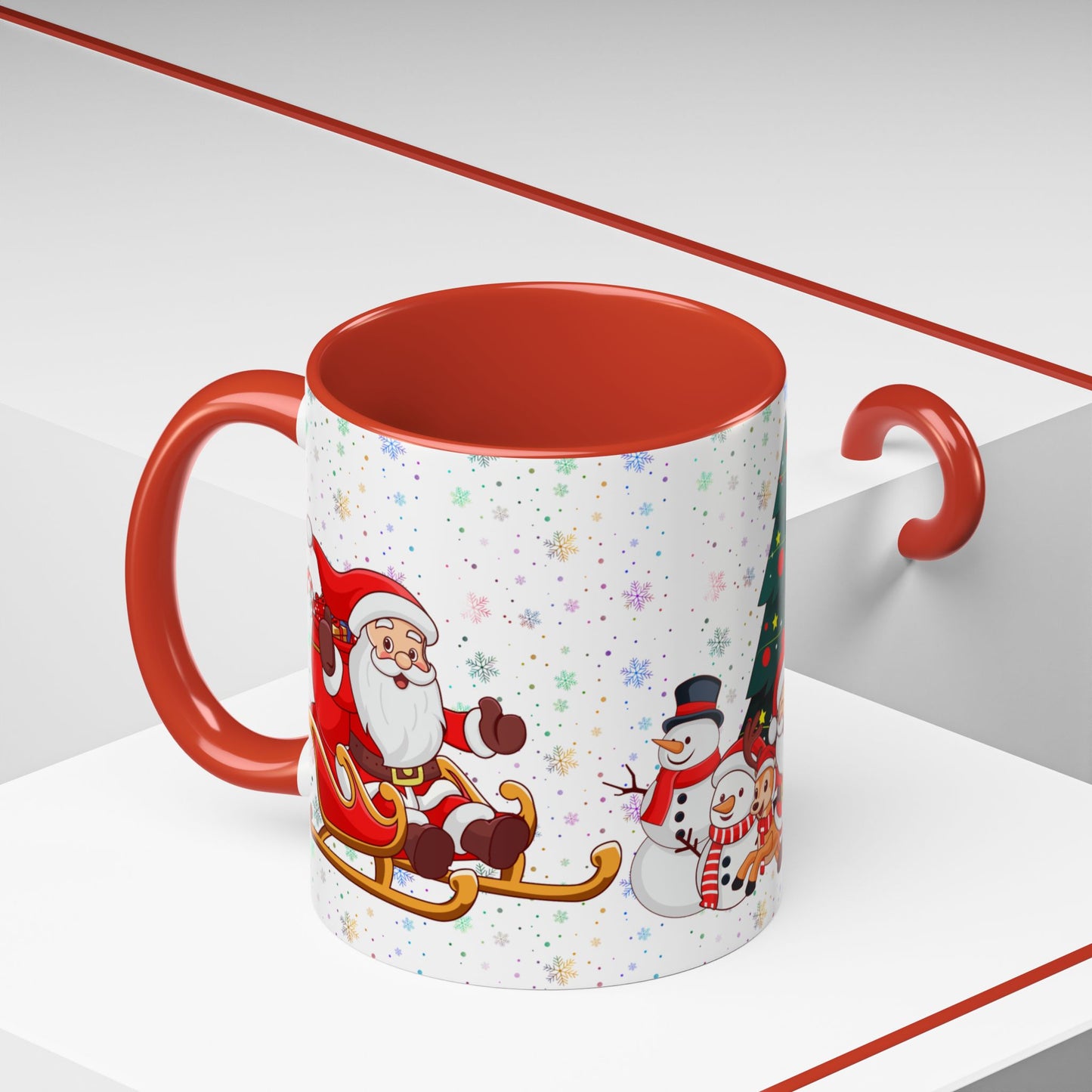 Christmas Party,  Santa,  Snowman, & Reindeer -  Accent Coffee Mug (11, 15oz) - 10428