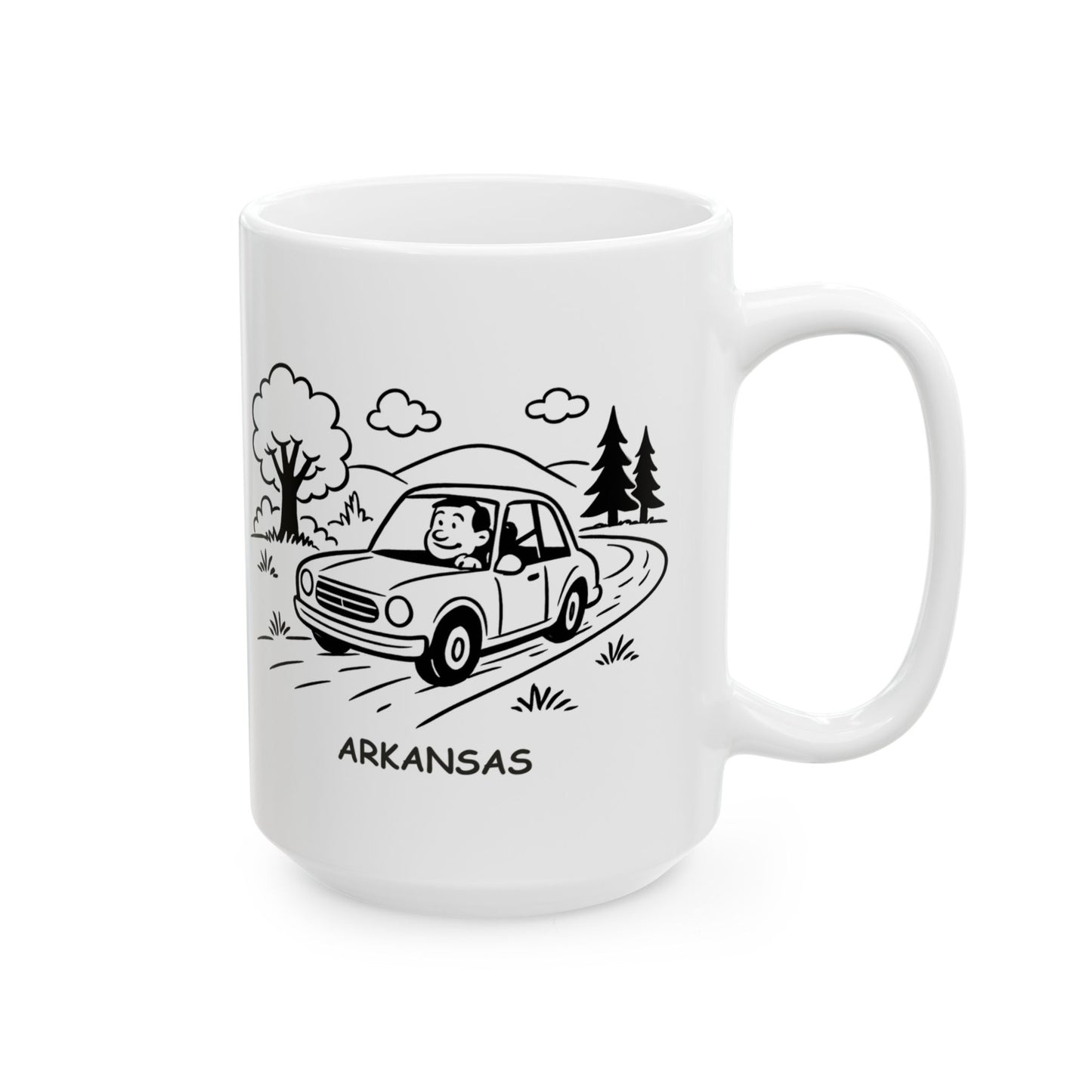 "In Arkansas, it’s not the destination, it’s the backroads you take to get there." Ceramic Mug - 13346