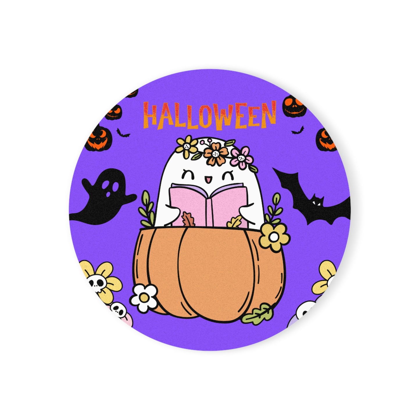 Halloween Flowers - Cork Back Coaster - 14005