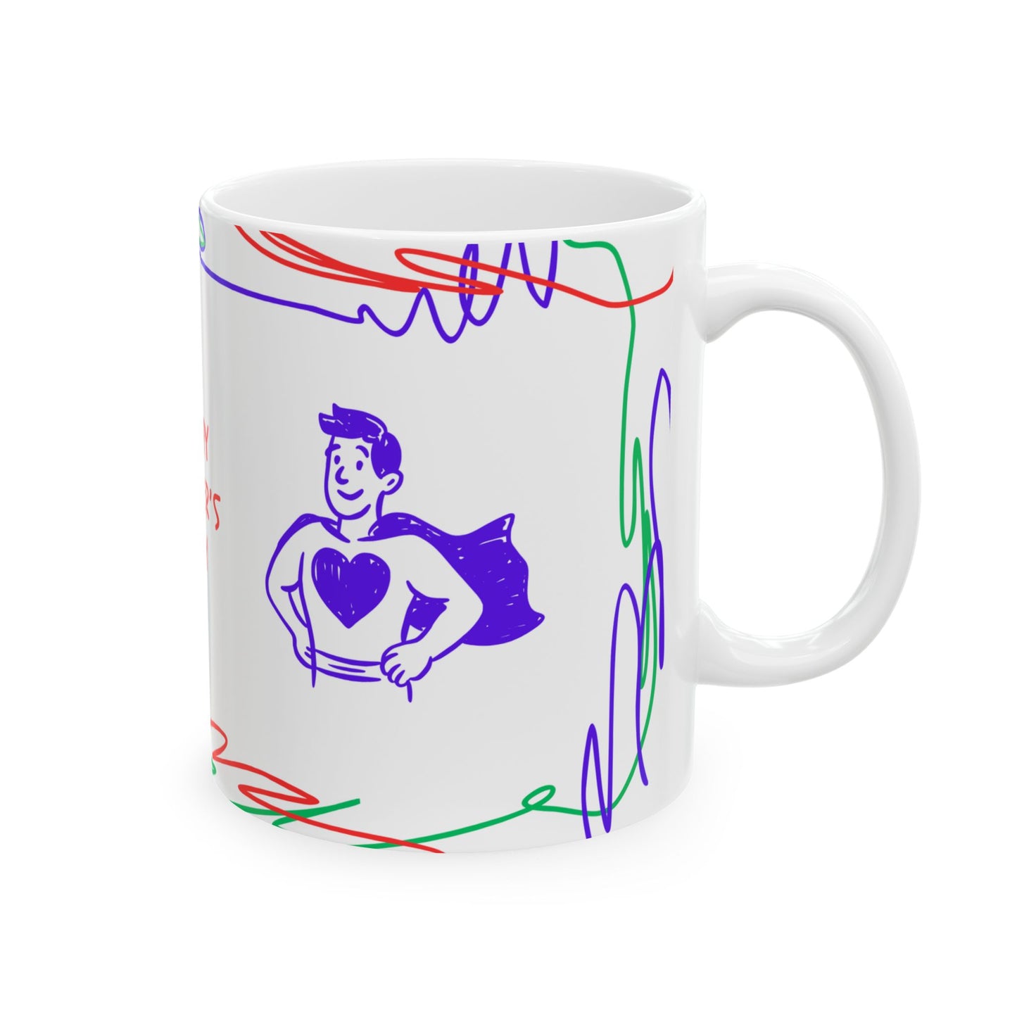 Happy Father's Day Ceramic Mug - Colorful Design for Dad | 11oz and 15oz - 12895