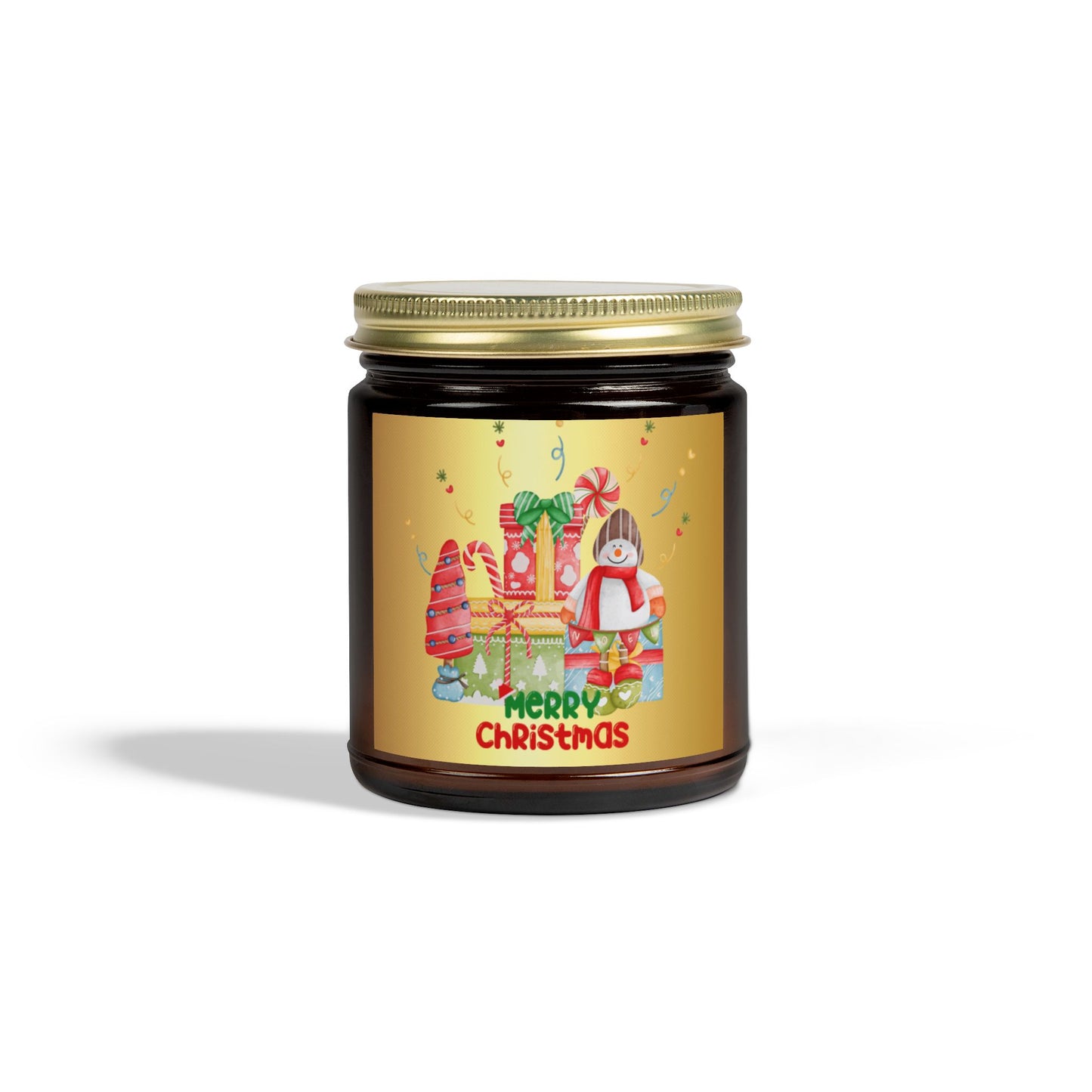 Merry Christmas  - Scented Candles, Coconut Apricot Wax (4oz, 9oz) - 10110