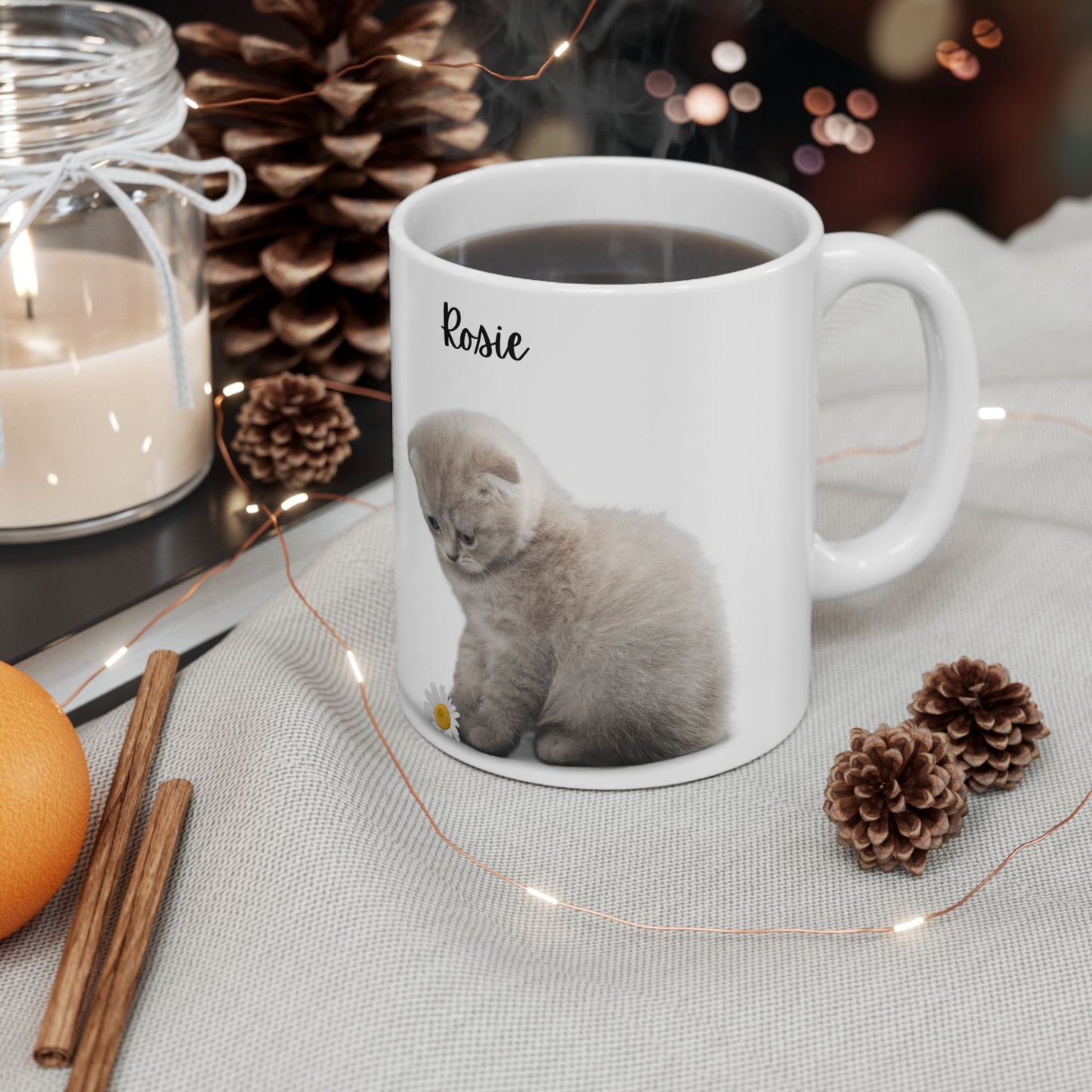 Personalized Cat Lover Mug | Customizable Gift for Animal Enthusiasts, Pet Owner Coffee Cup, Cute Cat Design, Unique Pet Gifts - 14203