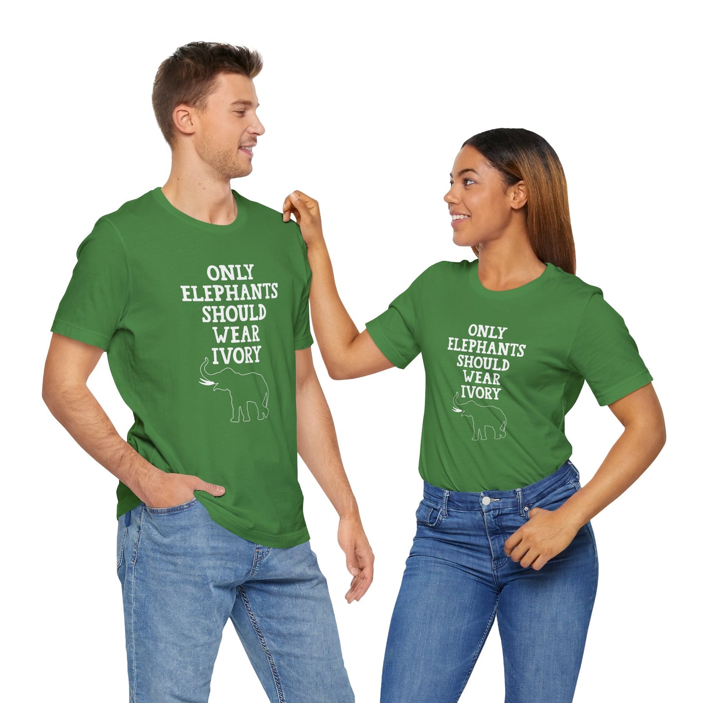 Vegan: Only Elephants Should Wear Ivory - Unisex Jersey Short Sleeve Tee - 12370