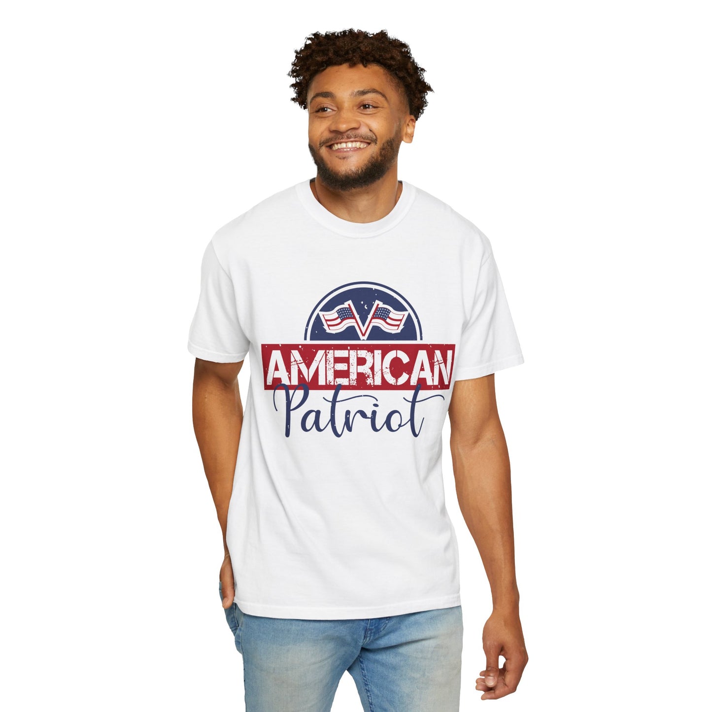 American Patriot Garment-Dyed T-Shirt, USA Pride Tee, 4th of July Shirt, Americana Apparel, Unisex Casual Wear - 13813