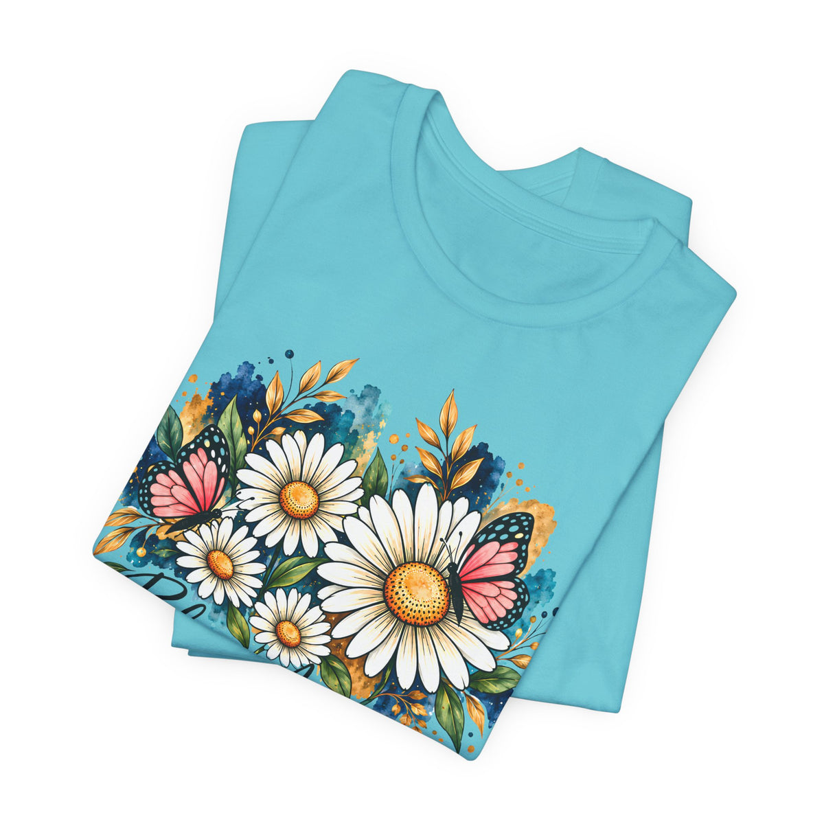 Daisy & Butterfly T-Shirt, “Bloom Anyway” Floral Graphic Tee - 14975