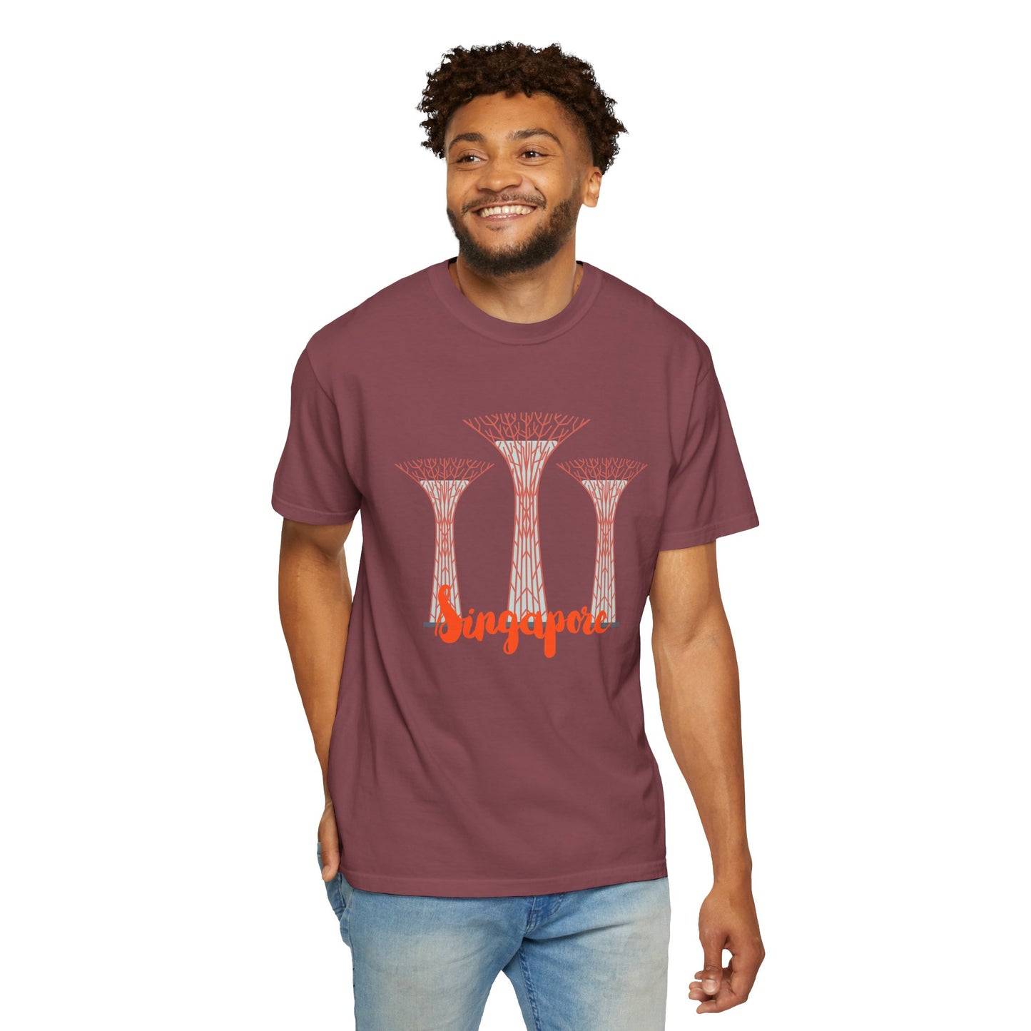 SingaporeT-Shirt - Casual Unisex Garment-Dyed Tee - 12085
