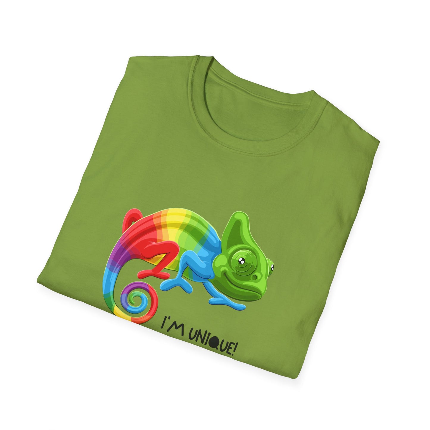 Unique Colorful Chameleon Unisex Softstyle T-Shirt - I'm Unique - 11823