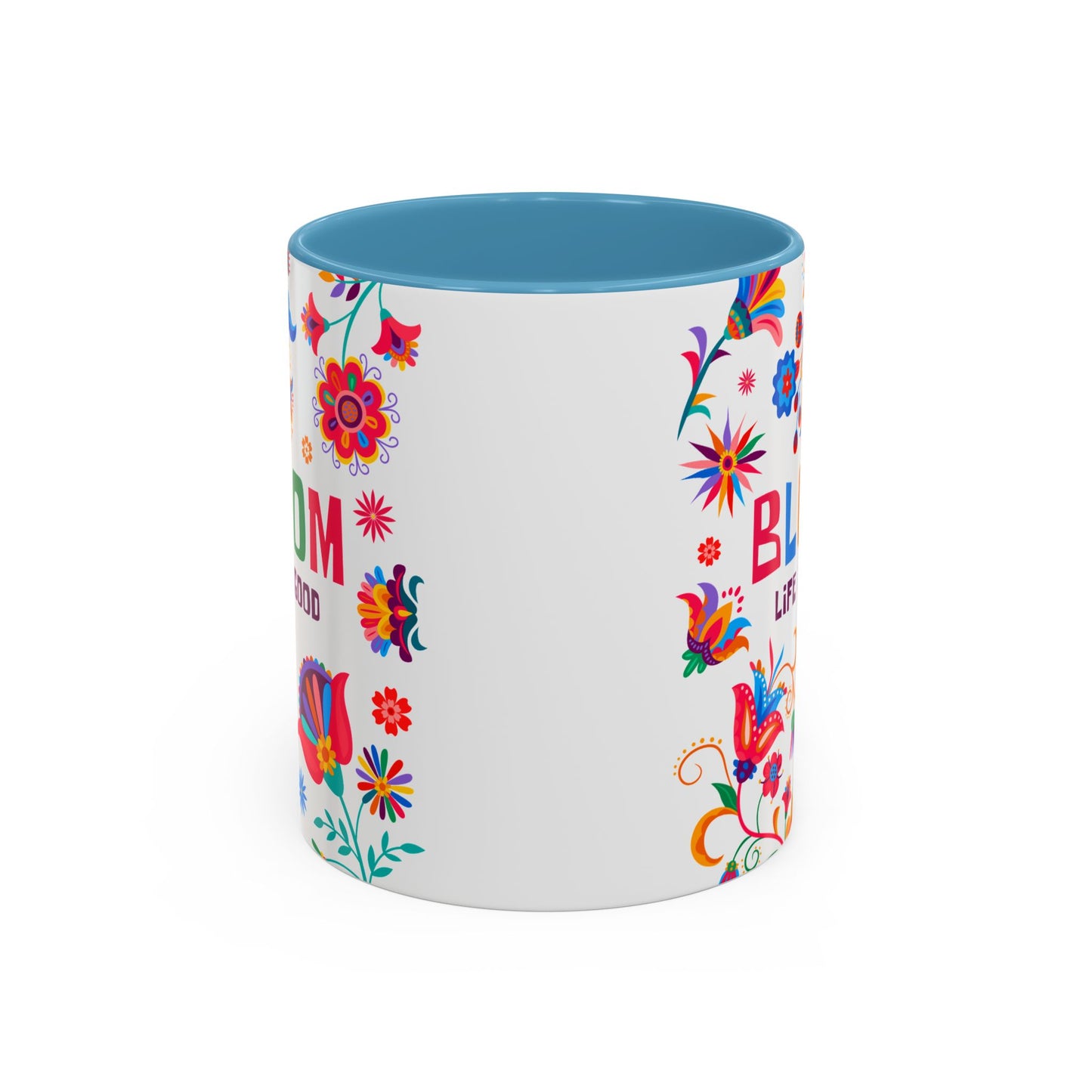 Colorful Floral Accent Coffee Mug - Bloom Life is Good - 14082