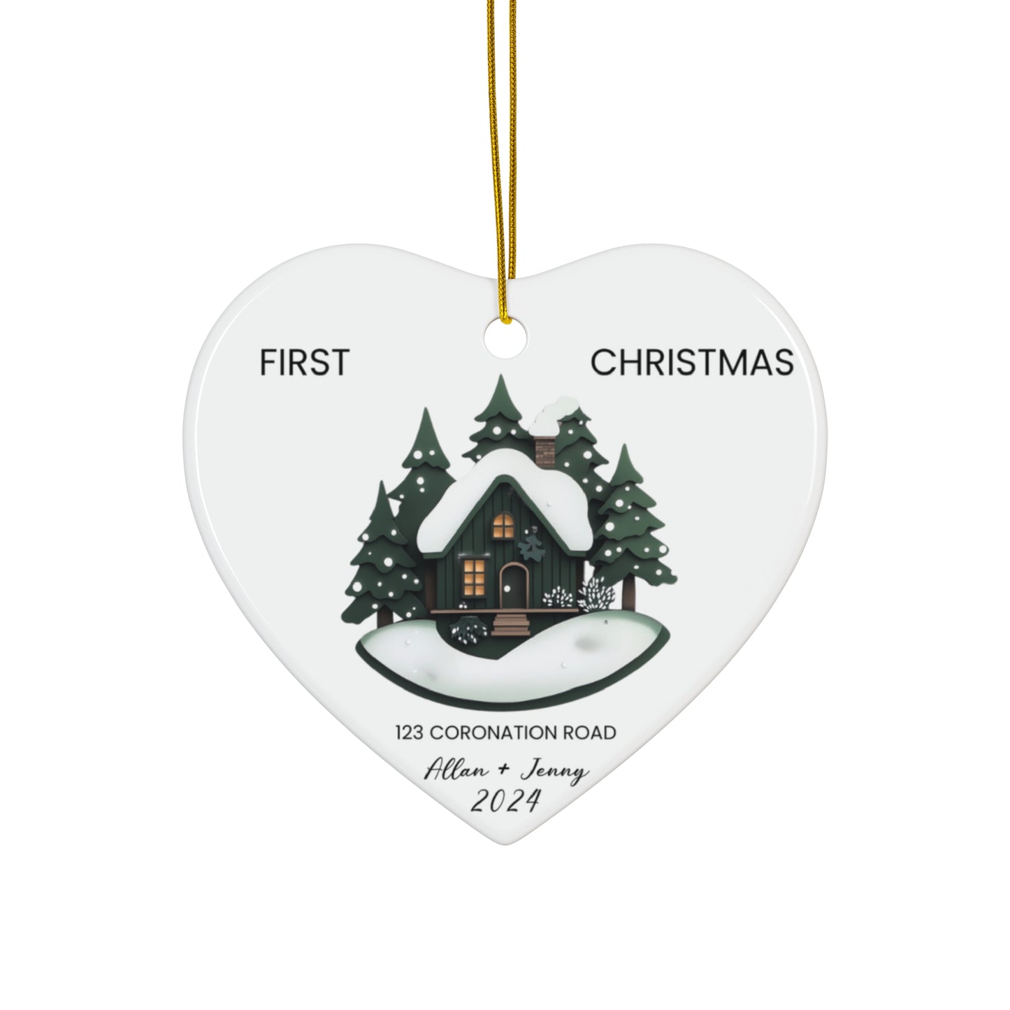 First Christmas, Allan+Jenny, Customizable - Ceramic Ornament, 4 Shapes - 10116