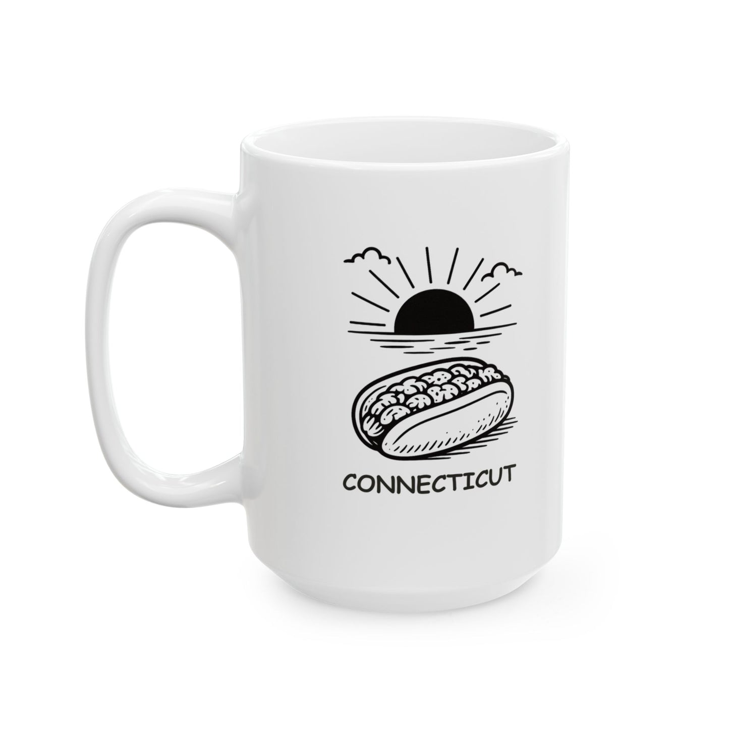 "In Connecticut, ‘fancy’ means a lobster roll and a good sunset." Ceramic Mug - 13812
