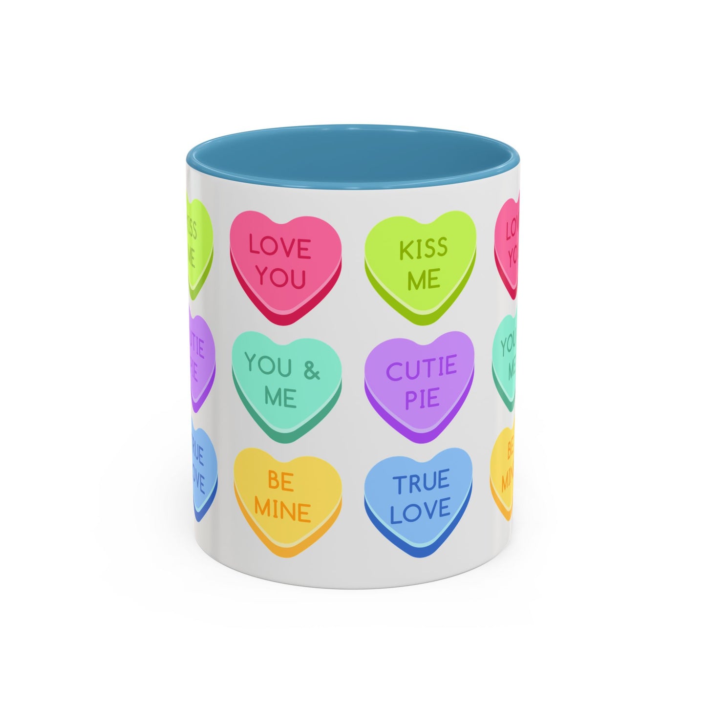Love You, Kiss Me - Accent Coffee Mug (11, 15oz) - 11541