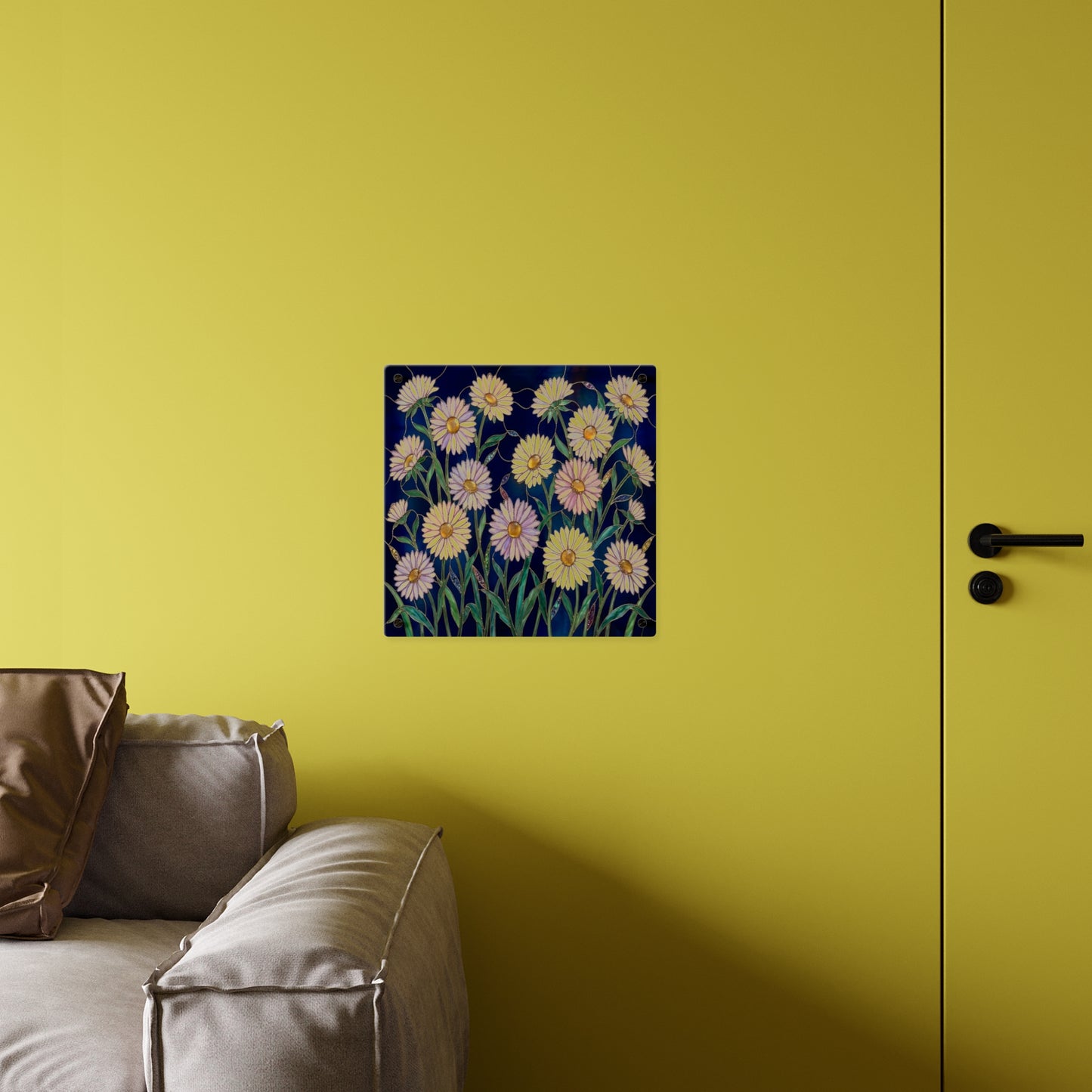 Aster Field Acrylic Wall Art Panel — Floral Home Décor - 14607