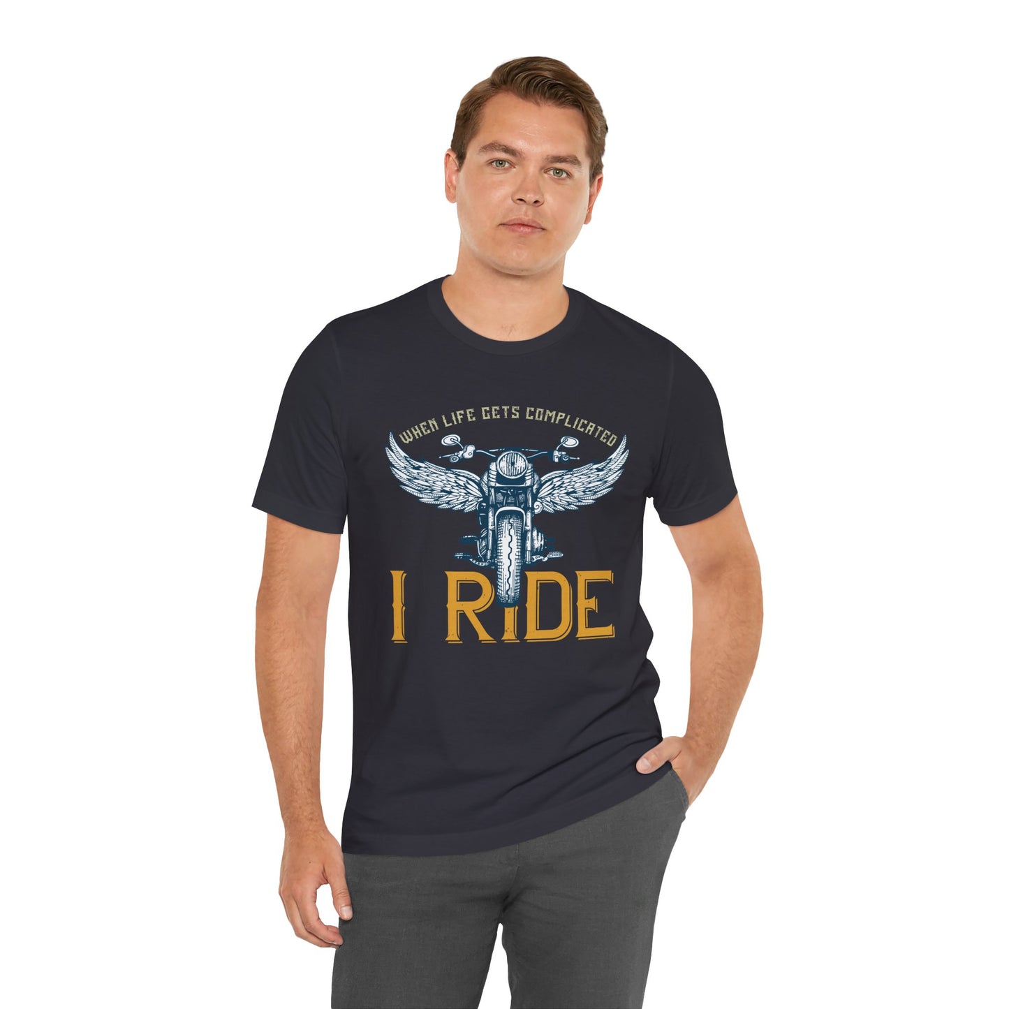 When Life Gets Complicated, I Ride - Unisex Jersey Short Sleeve Tee - 13959
