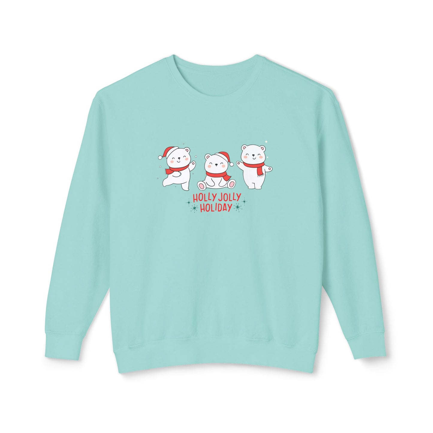 Baby Bears, Holly Jolly Holiday - Unisex Lightweight Crewneck Sweatshirt - 10015