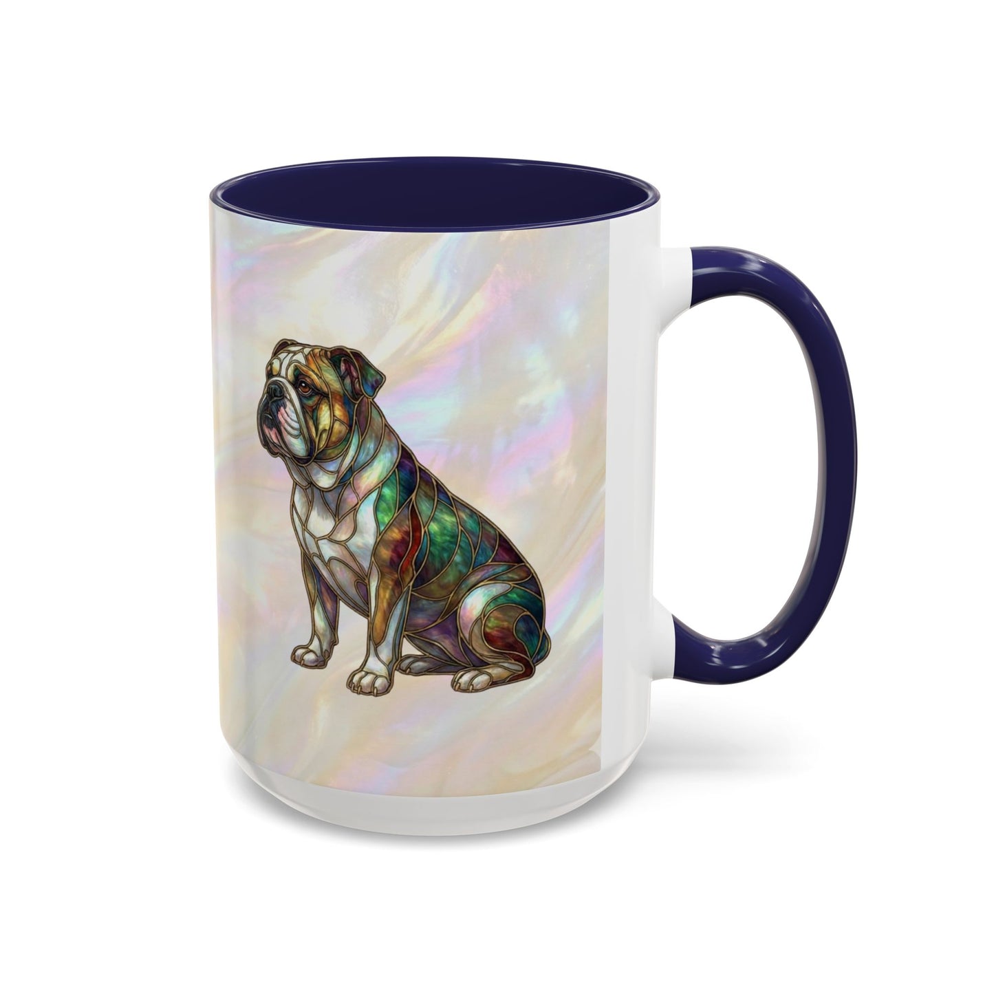 English Bulldog Accent Coffee Mug -Stained Glass Style (11/15oz) - 14630