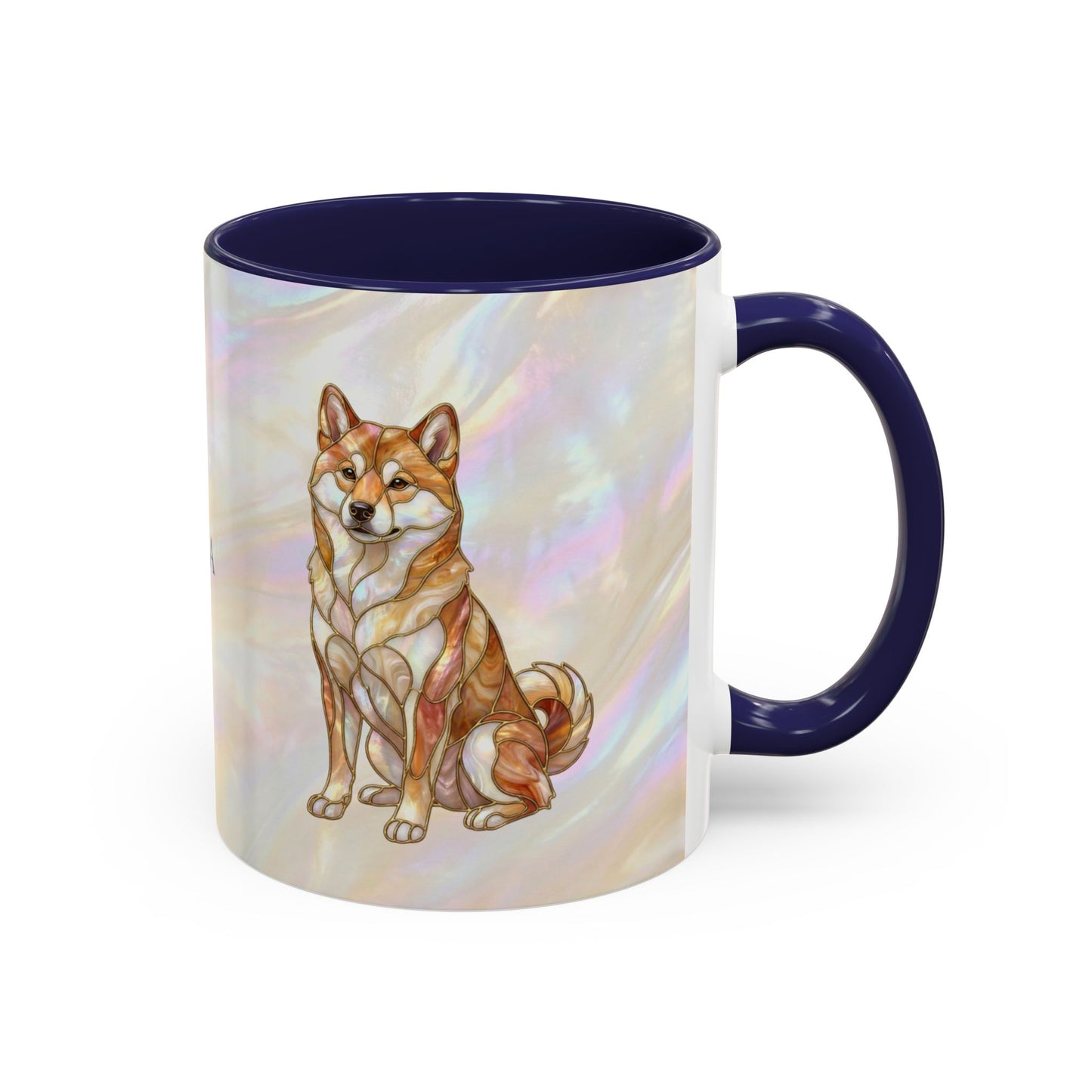 Shiba Inu Accent Coffee Mug – Stained Glass Design 11/15oz - 14646