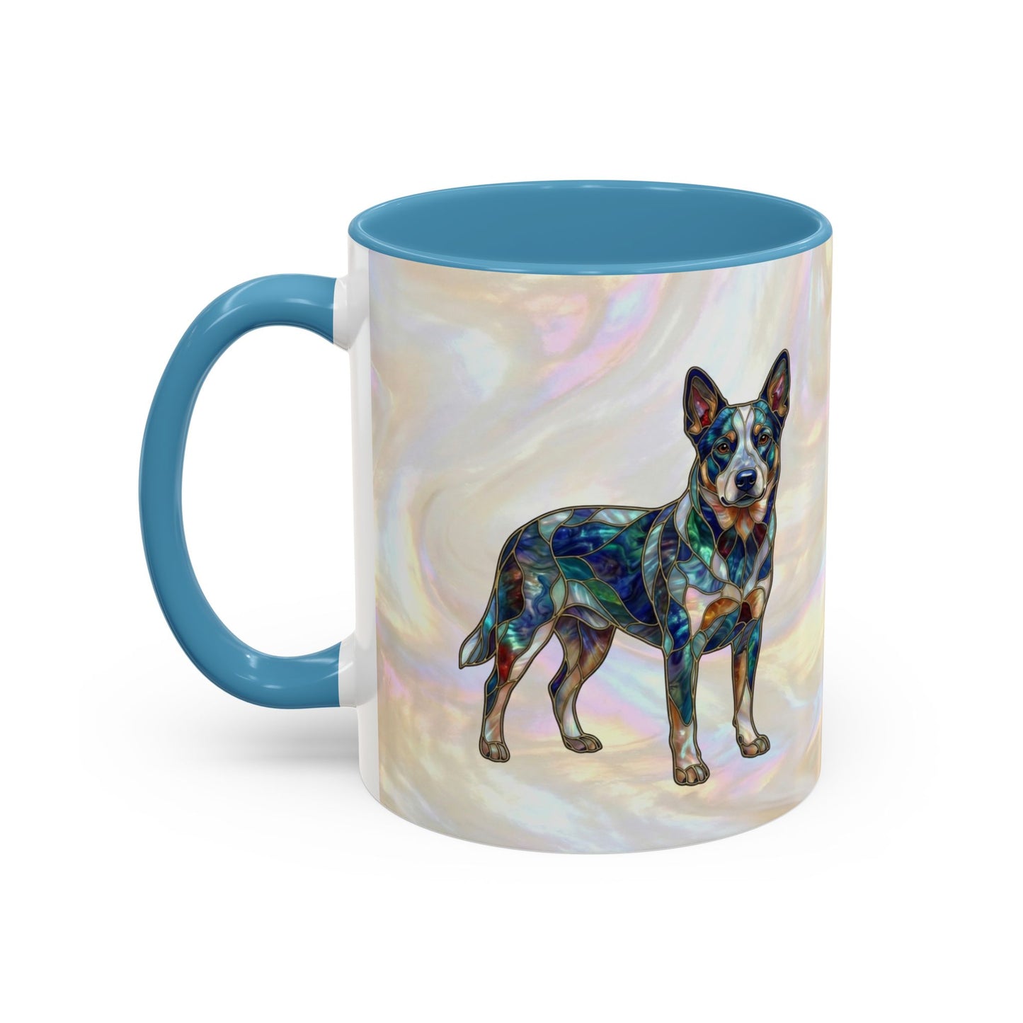 Australian Cattle Dog Accent Mug — Stained Glass Design (11/15oz) - 14613