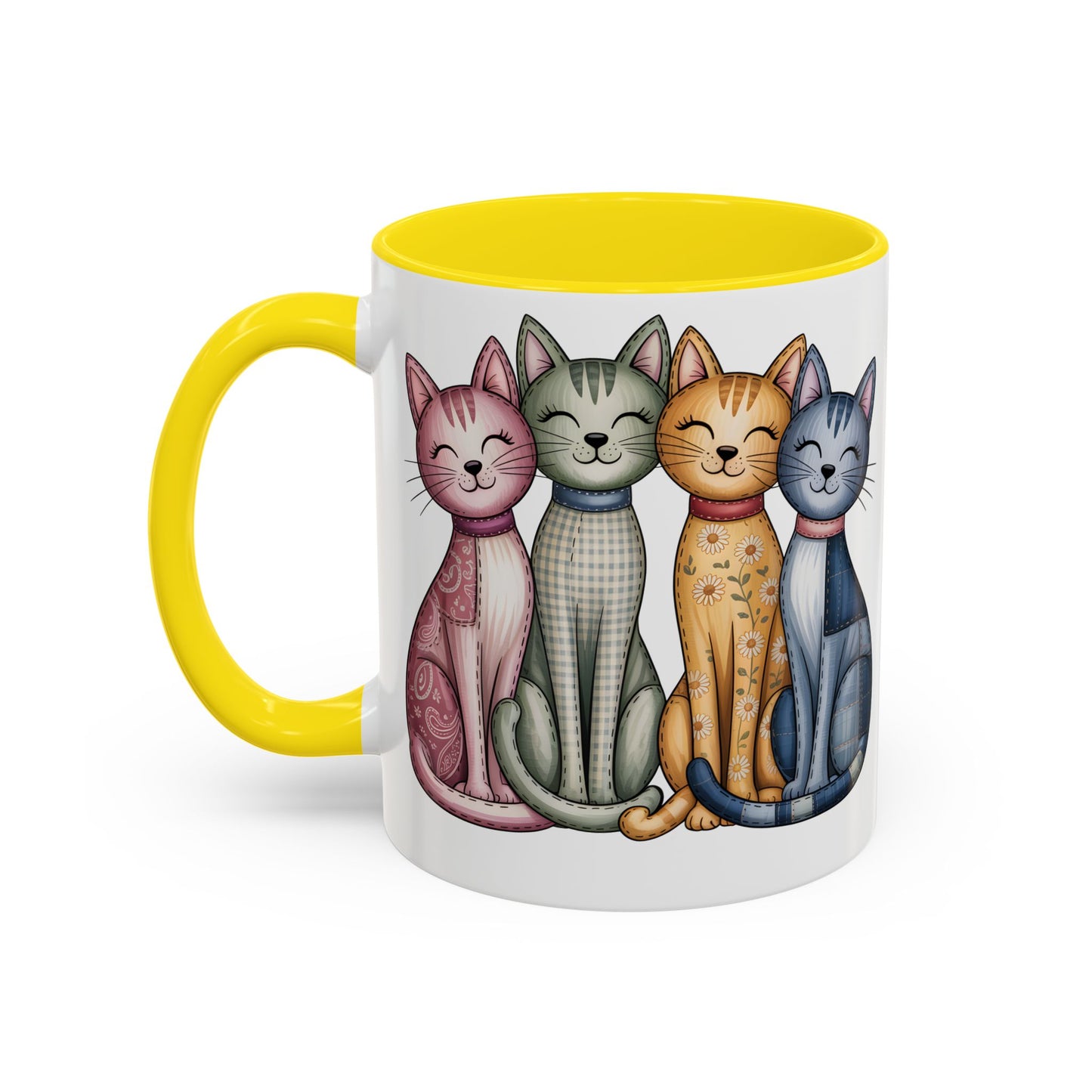 Happy Cats Illustration Mug – Colorful Cat Art Coffee Cup (11oz / 15oz) - 14769