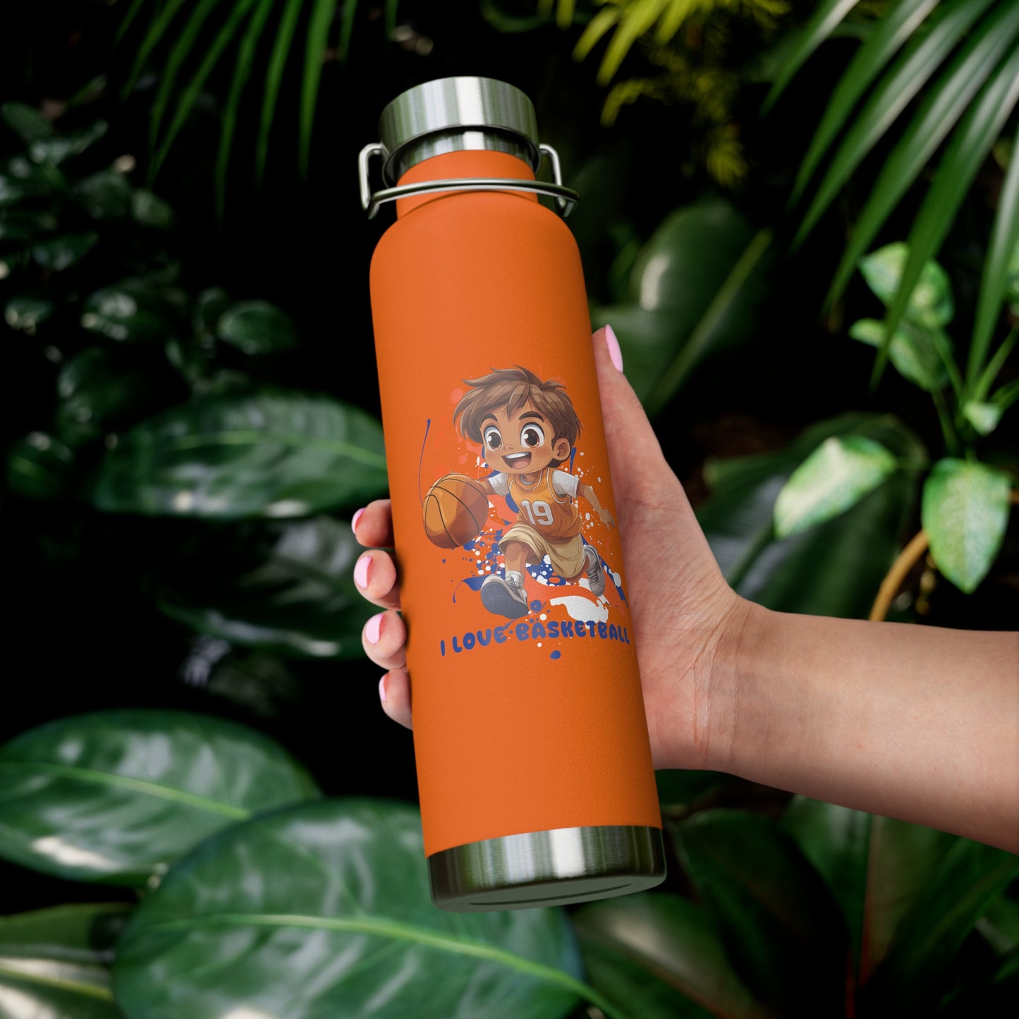 I Love Basketball - Copper Vacuum Insulated Bottle, 22oz