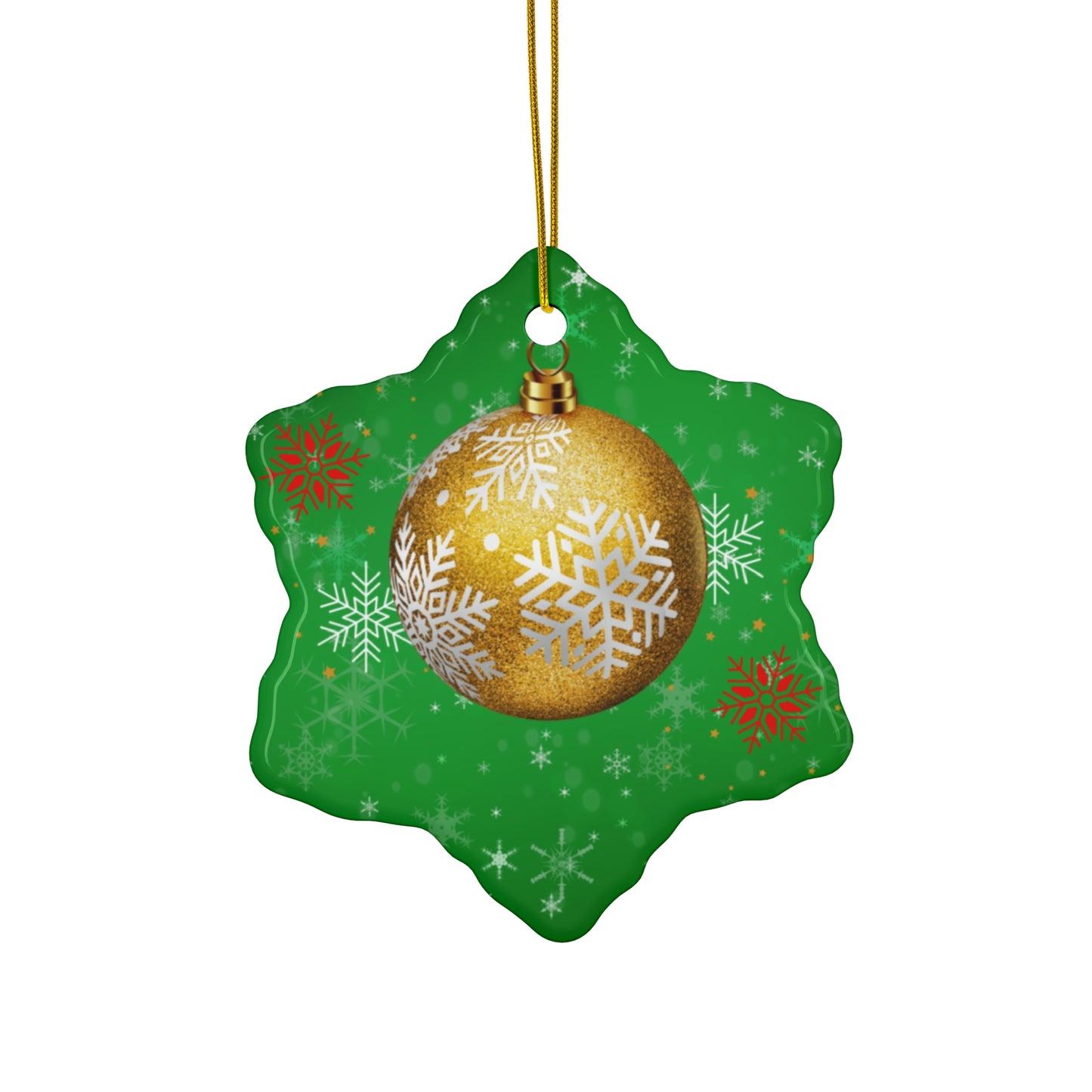 Golden Glow - Ceramic Ornament, 4 Shapes