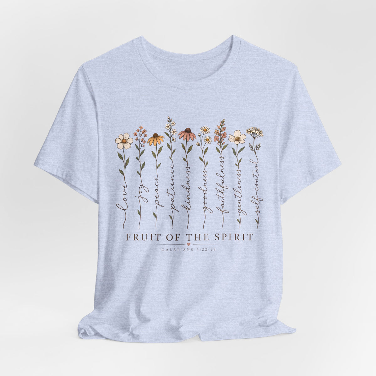 Fruit of the Spirit Floral T-Shirt,  Christian Faith Scripture Tee - 14984