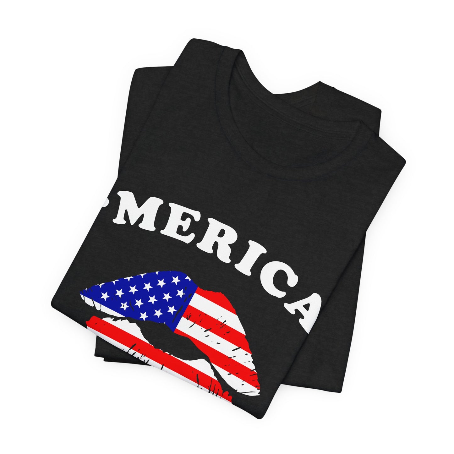 'Merica Unisex Jersey Tee, Patriotic Short Sleeve Shirt, USA Flag Design, Independence Day Apparel, Festival Wear, Summer Casual - 13519