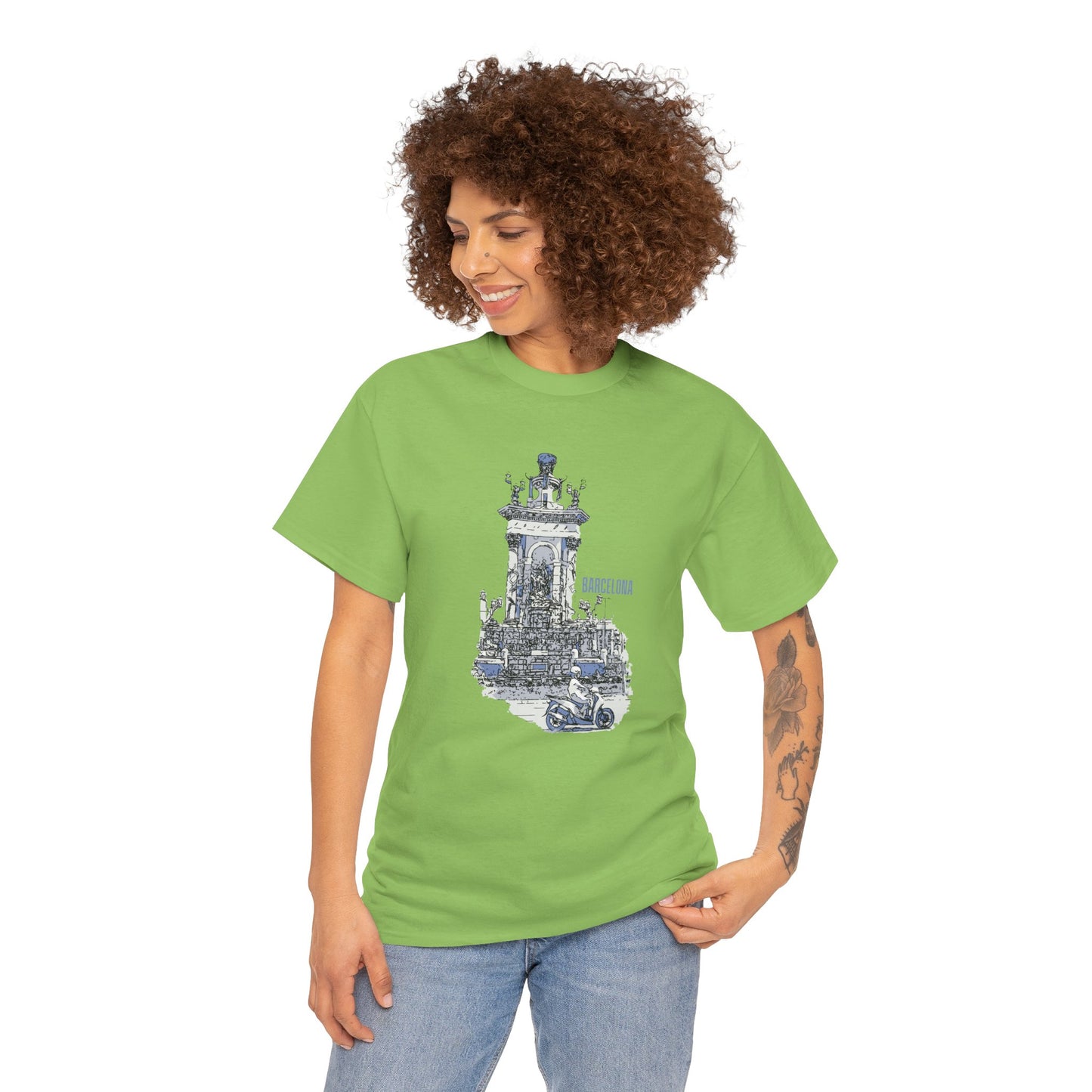 Barcelona Graphic Unisex Heavy Cotton Tee - Casual Travel Style - 12047