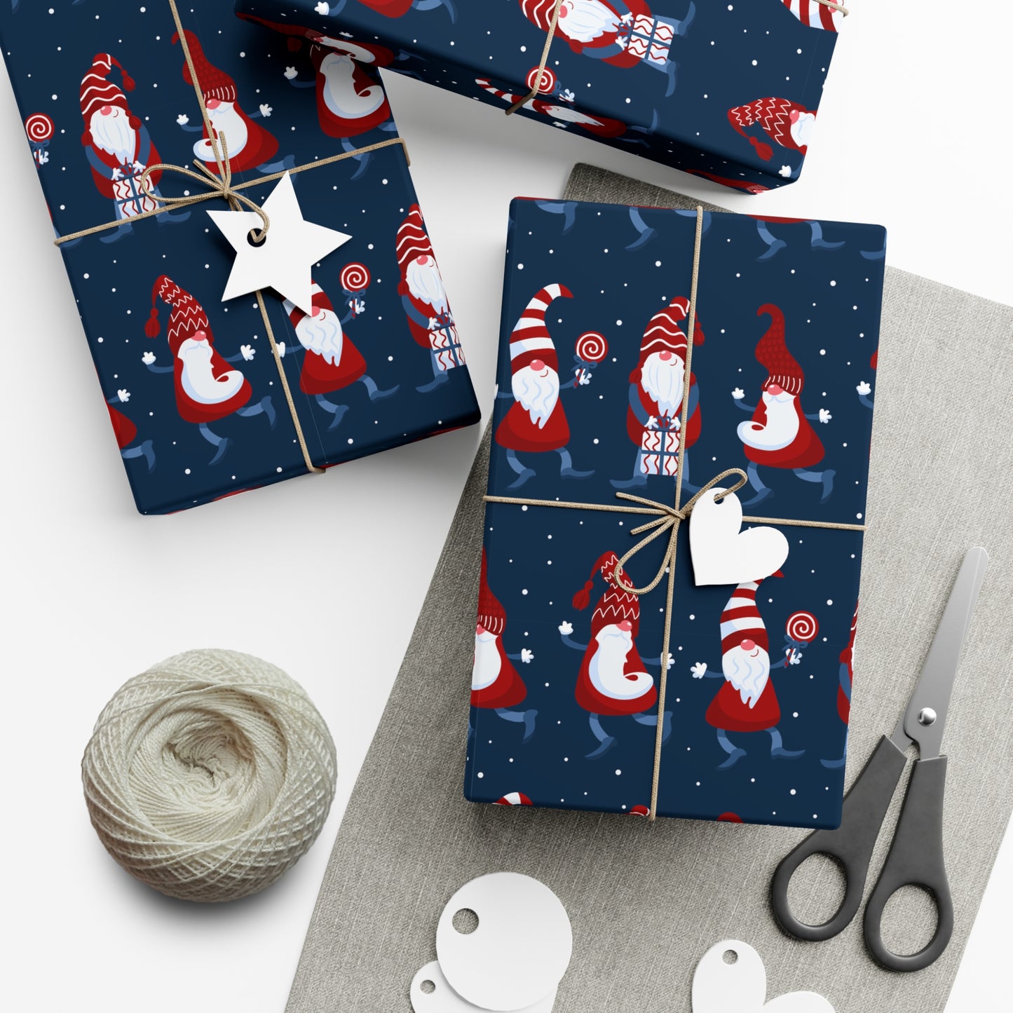 Merry Christmas, Navy Colored - Gift Wrap Papers - 10007