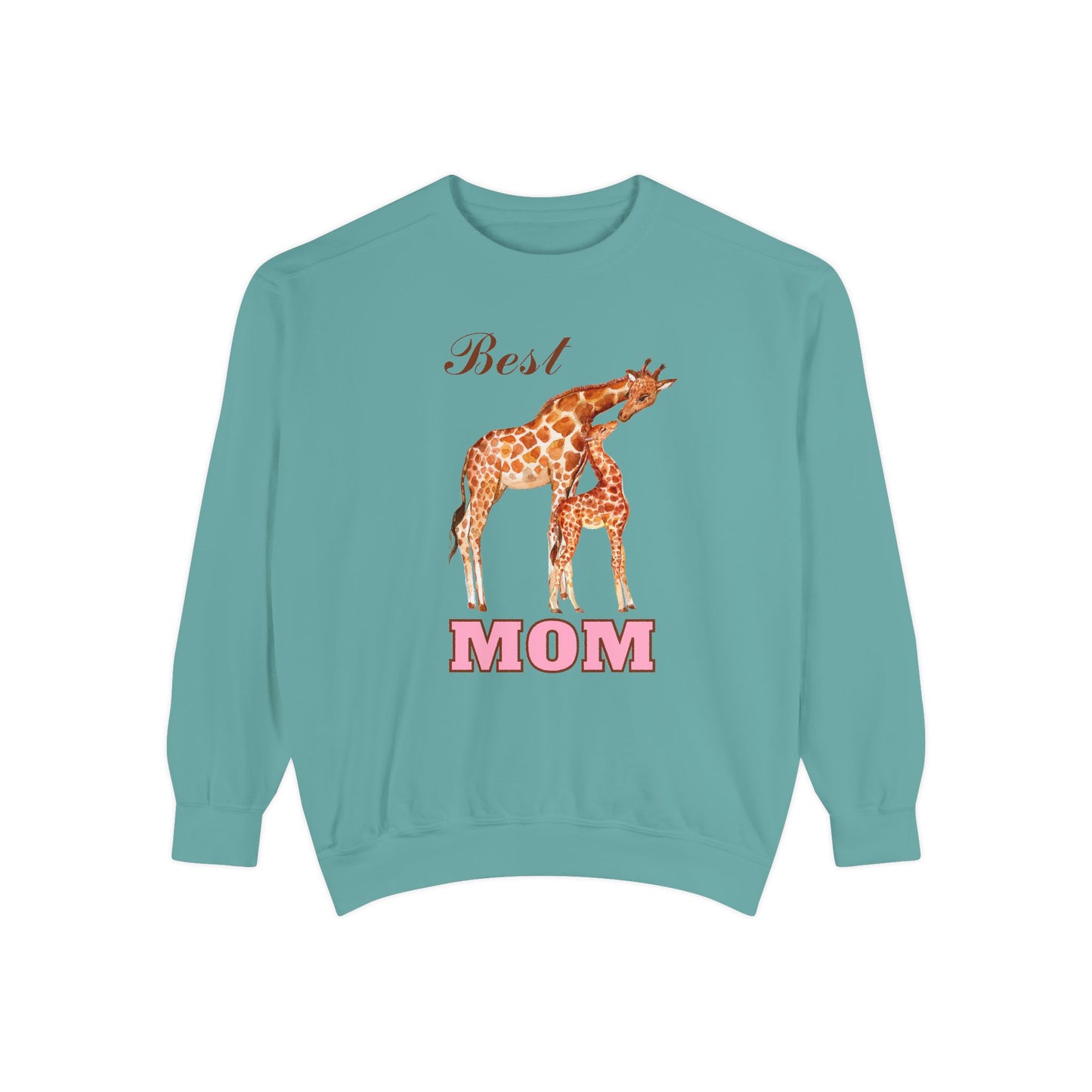Best Mom Giraffe Design Unisex Garment-Dyed Sweatshirt - 11892