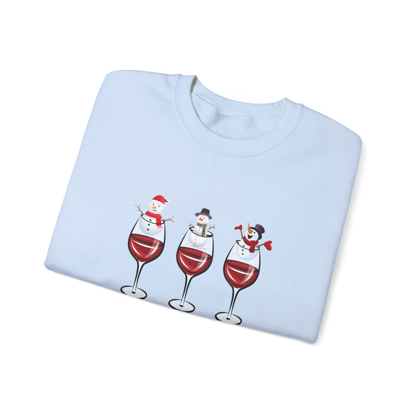 Snowman & Glass of Wine - Unisex Heavy Blend™ Crewneck Sweatshirt - 10013