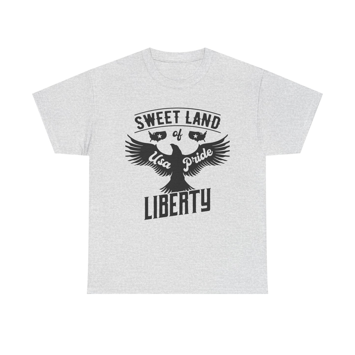 Sweet Land of Liberty Design, Unisex Heavy Cotton Tee: Patriotic T-shirt, Gift for Freedom Lovers, Casual Wear, Independence Day Shirt - 13492