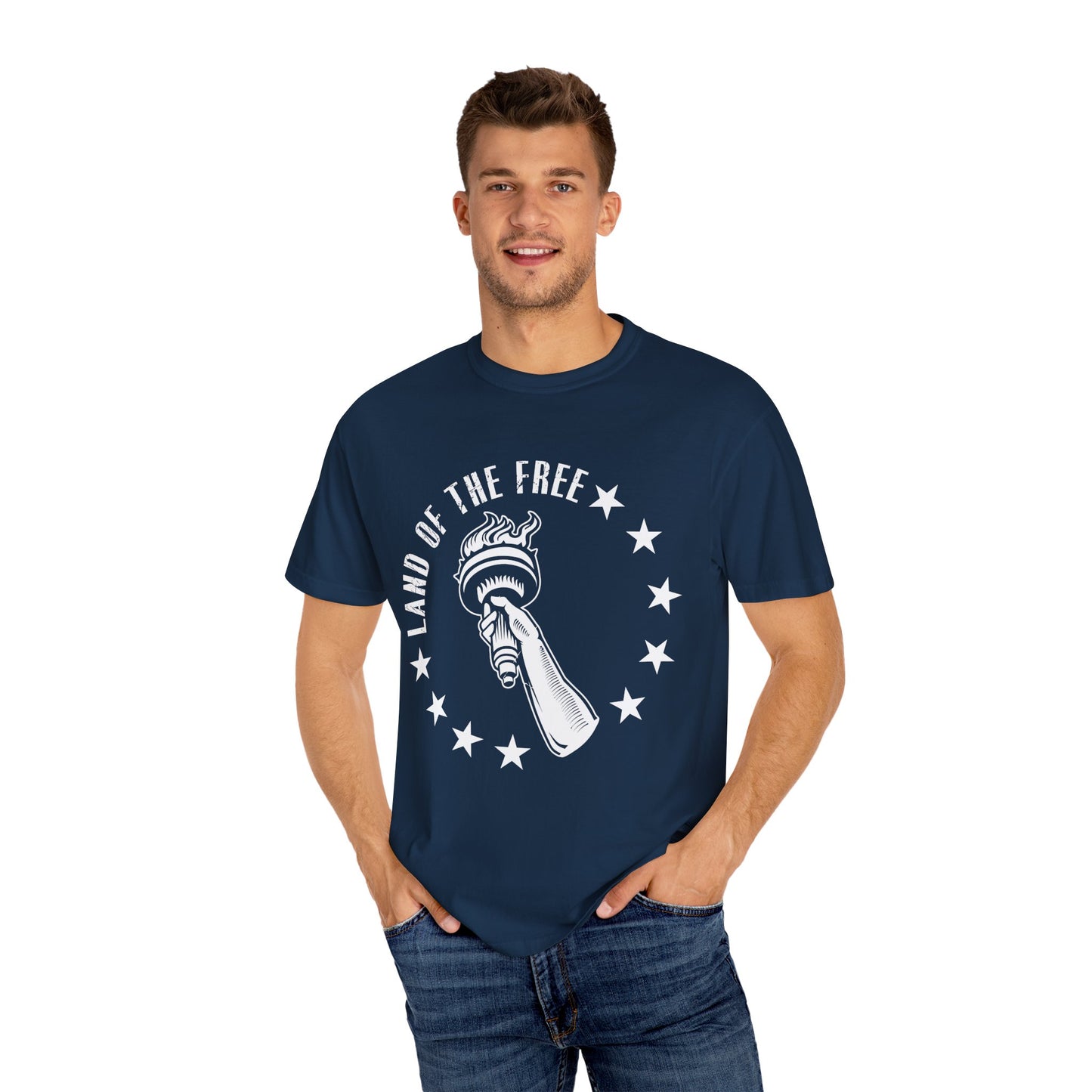 Land Of the Free Graphic T-Shirt, Casual Wear for Independence Day, Gift for Freedom Lovers, Unisex Tee for Everyday Style, Comfort and Style - 13640