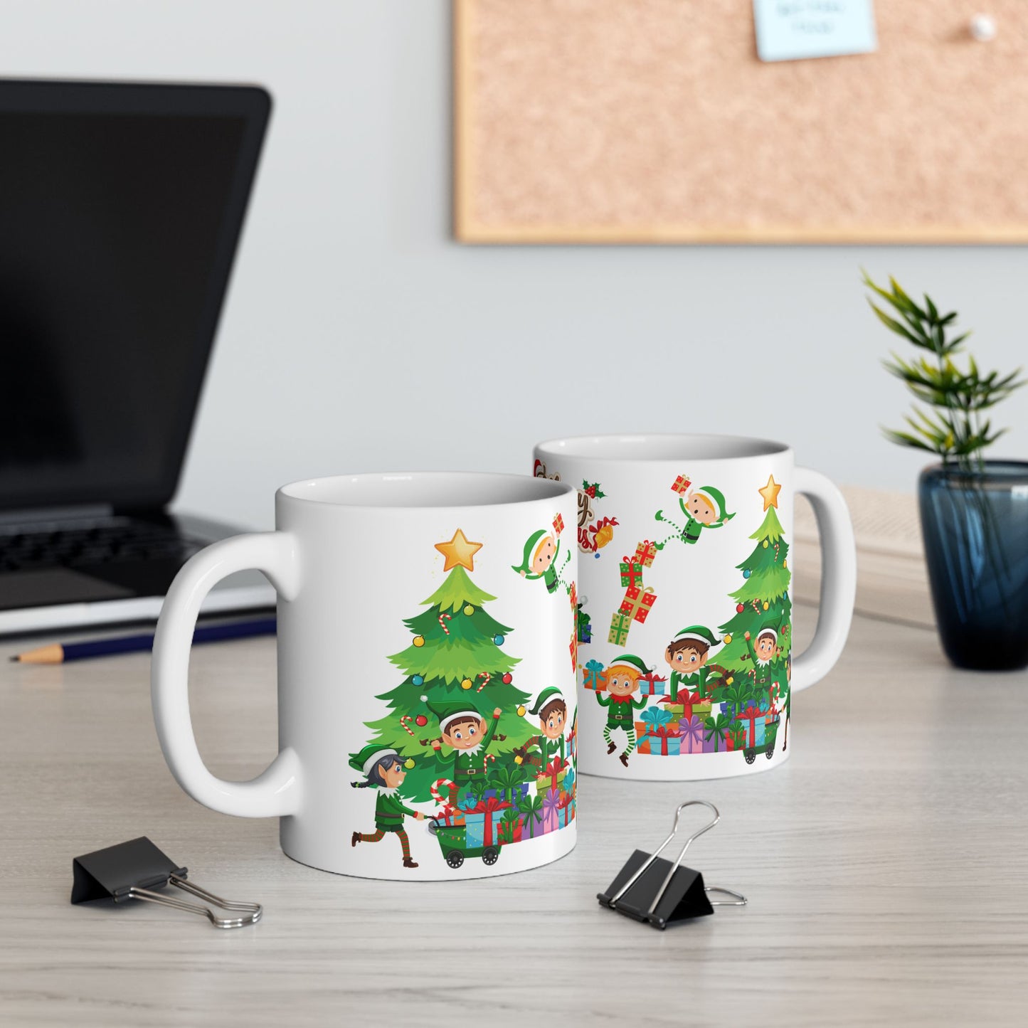 Little Elves with Christmas Gifts - Ceramic Mug, (11oz, 15oz) - 10293