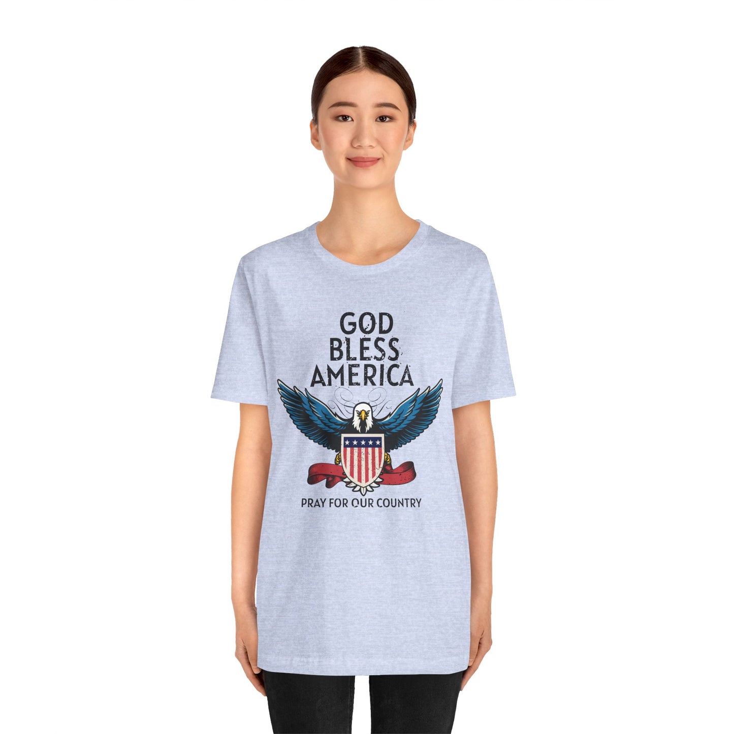 God Bless America Unisex Tee | Patriotic Shirt, American Eagle Design, Casual Wear, Independence Day, Gifts for Veterans - 13786