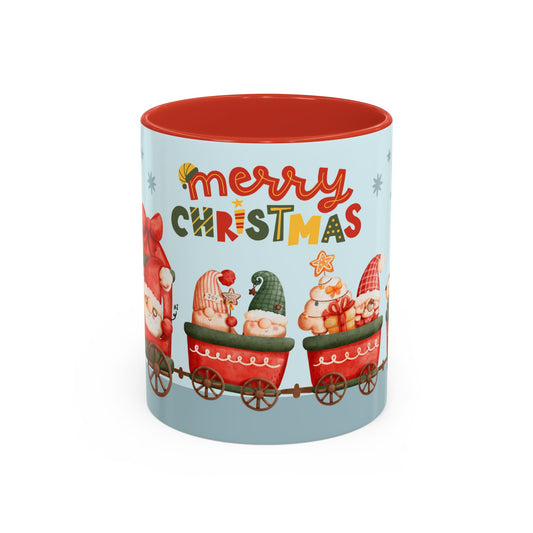 Merry Christmas, Gnomes on the Toy Trains - Accent Coffee Mug (11, 15oz) - 11100