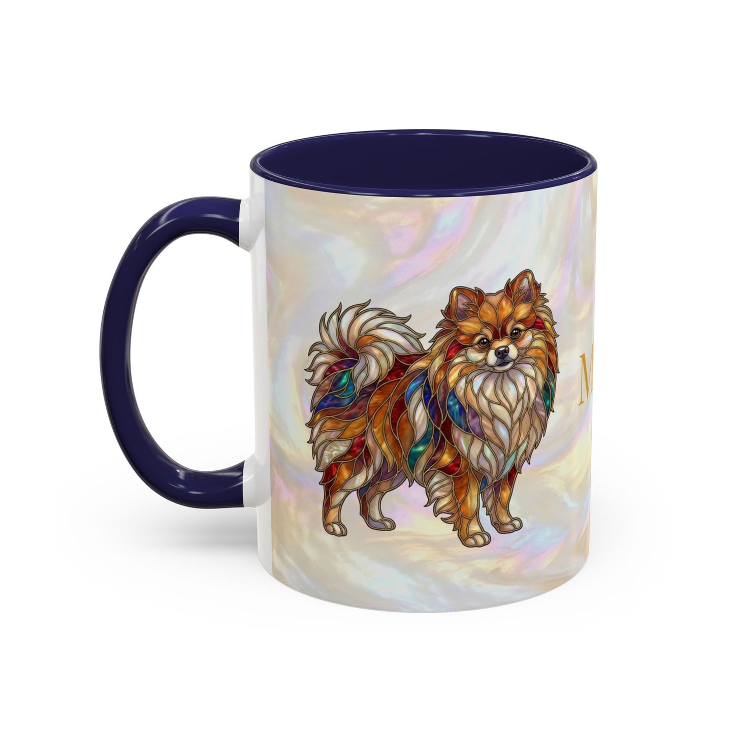Pomeranian Accent Coffee Mug — Stained Glass Design (11/15oz) - 14638