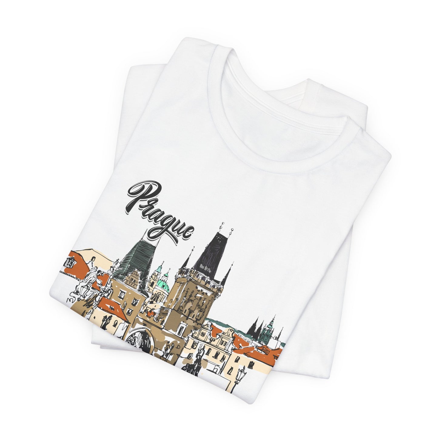 Prague Graphic Unisex Tee - Perfect Travel Souvenir - 12135