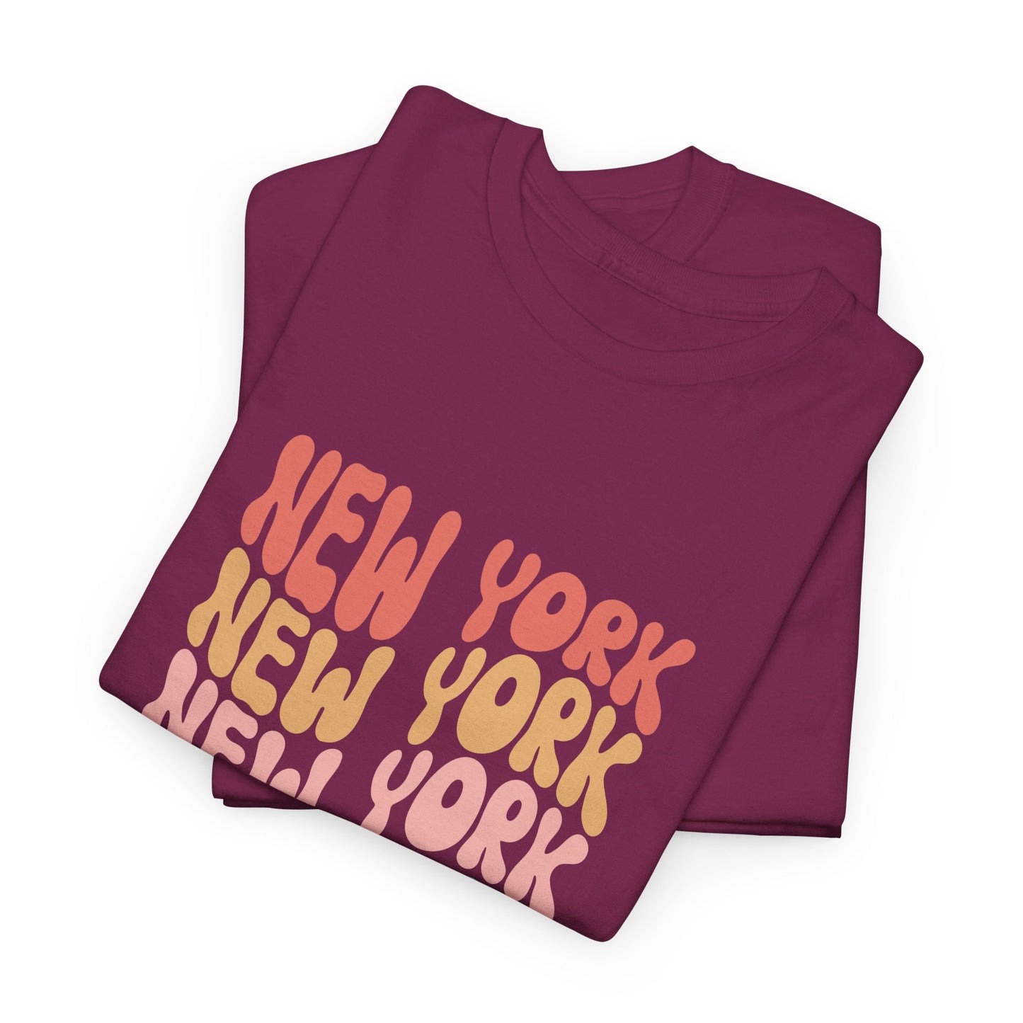 Retro New York Unisex Heavy Cotton Tee - Casual Streetwear Style - 12003