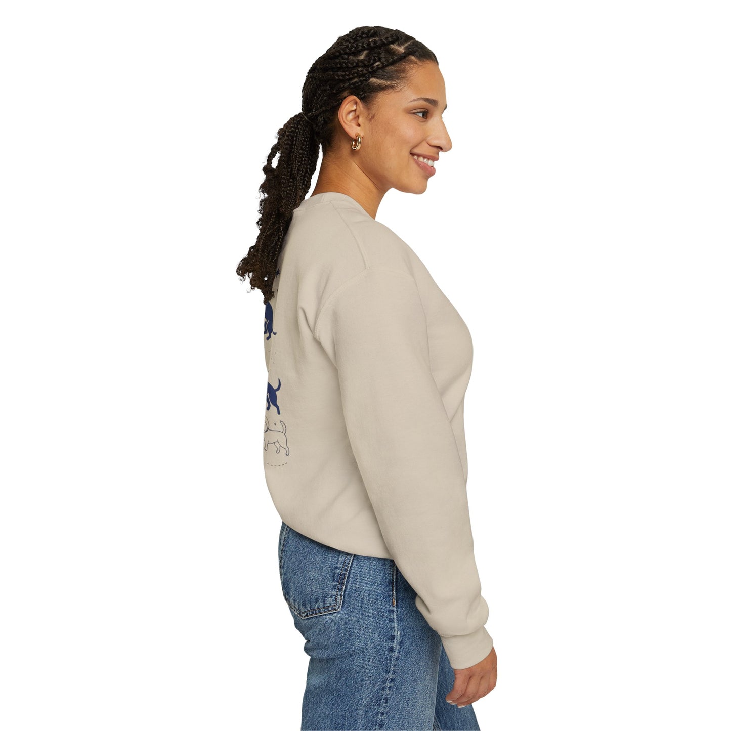 Dog in Space Crewneck Sweatshirt – Space Puppy Graphic Pullover - 14678