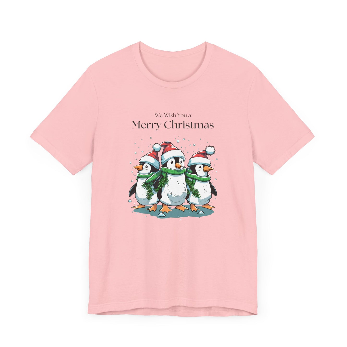 Penguins, We Wish You A Merry Christmas - Unisex Jersey Short Sleeve Tee - 10198