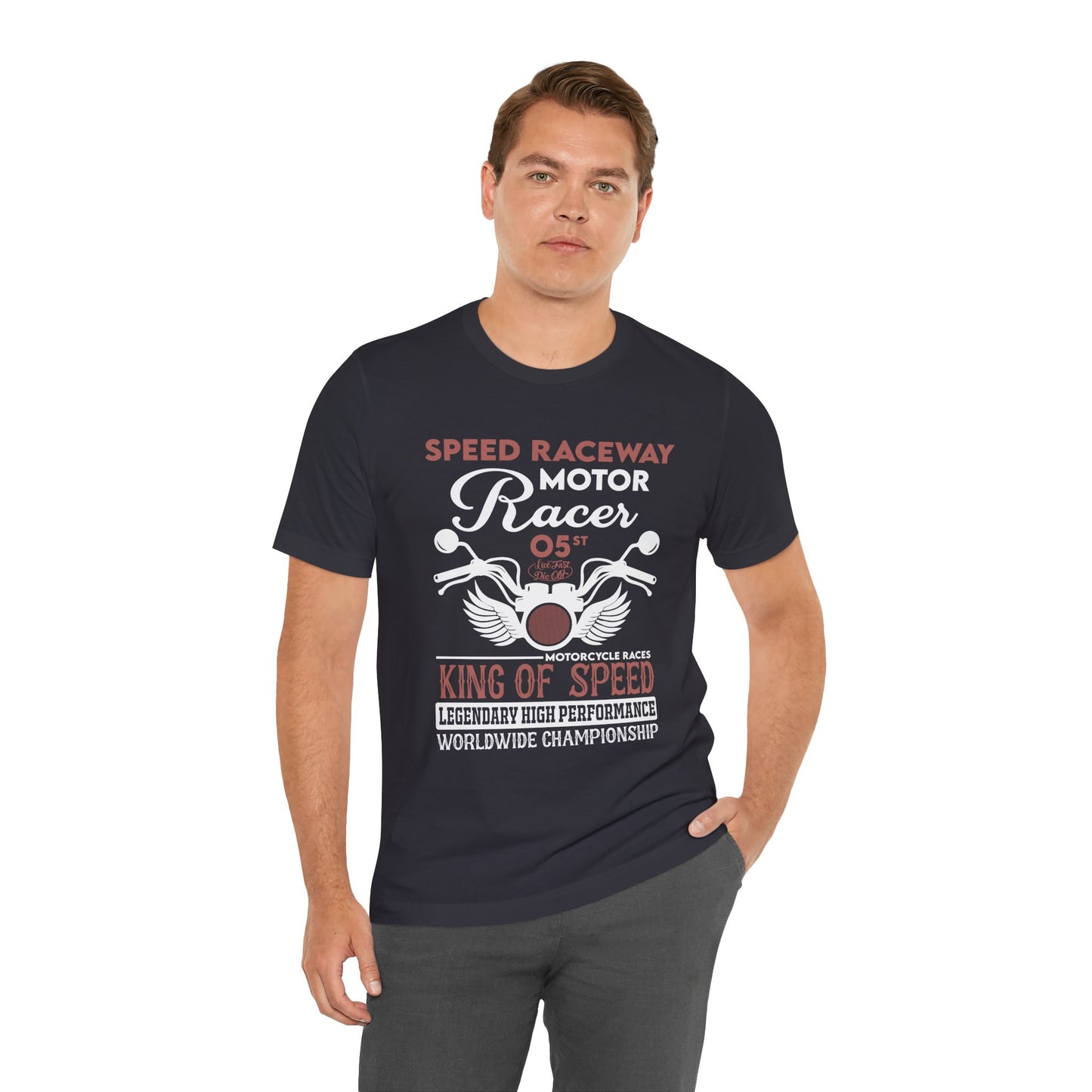 Speed Raceway, Motorcycle Races King of Speed - Unisex Jersey Short Sleeve Tee - 13105