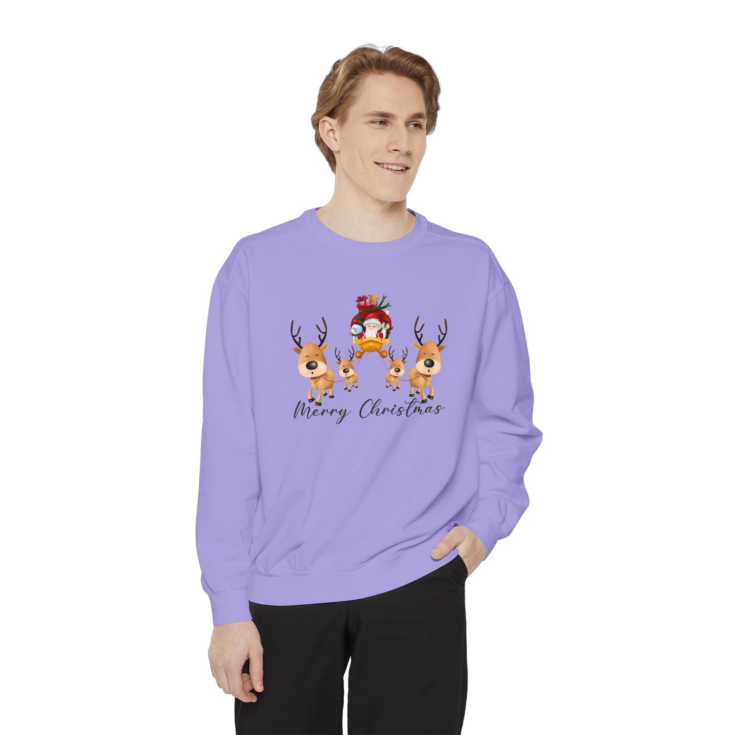 Reindeers - Unisex Garment-Dyed Sweatshirt - 10010