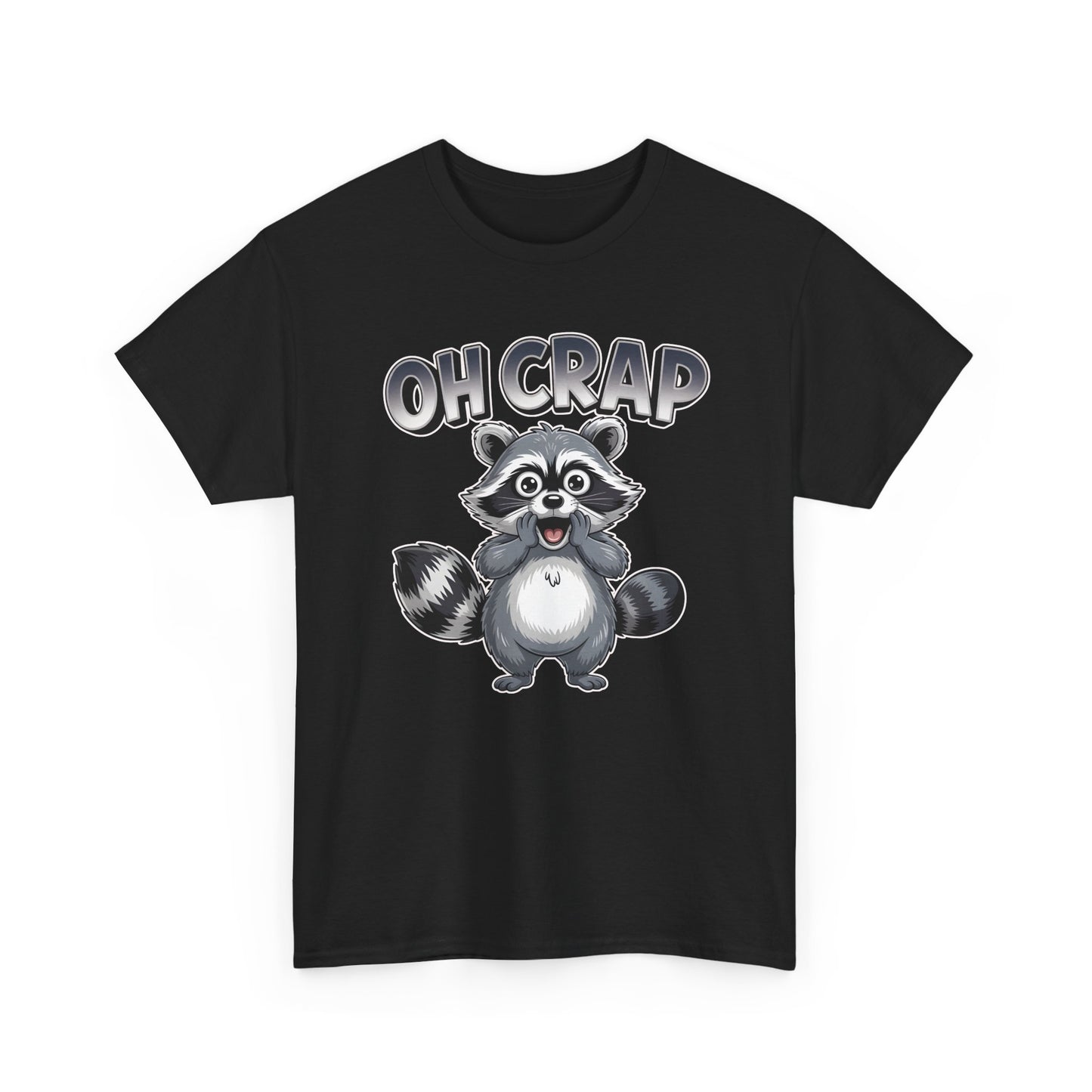 Funny Raccoon T-Shirt – “Oh Crap” Cute Meme Reaction Animal Tee Gift - 14855