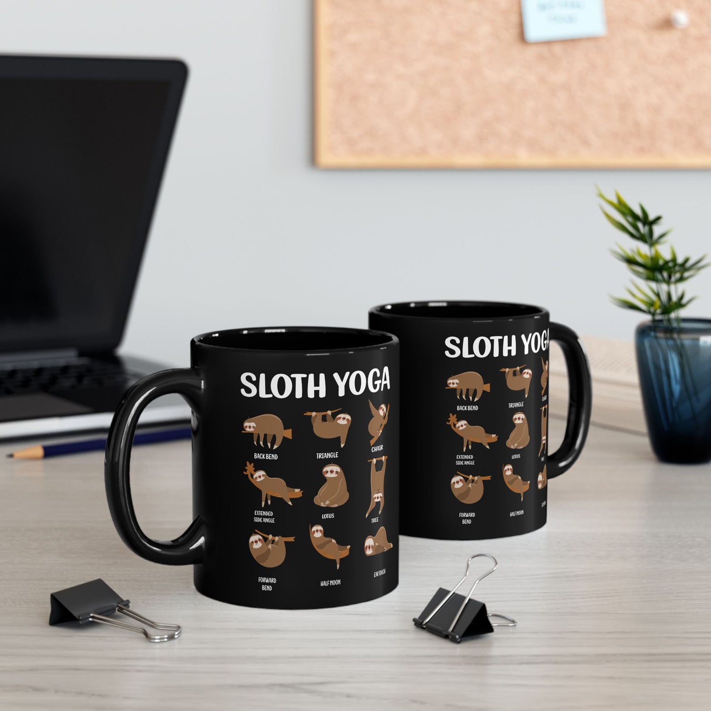 Sloth Yoga Mug, Fun Sloth Yoga Design Mug, Gift for Sloth Lovers - 13153
