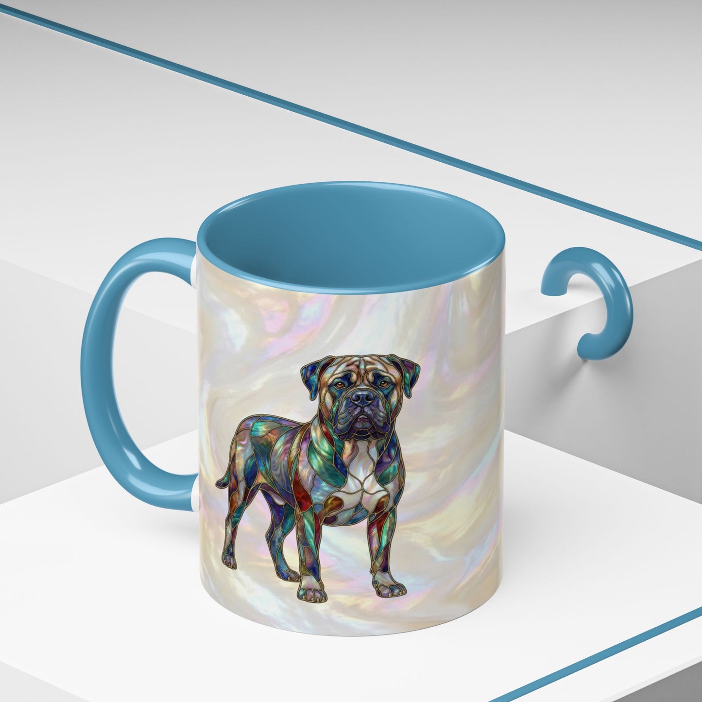 Bull Mastiff Accent Coffee Mug -Stained Glass Style (11/15oz) 14622