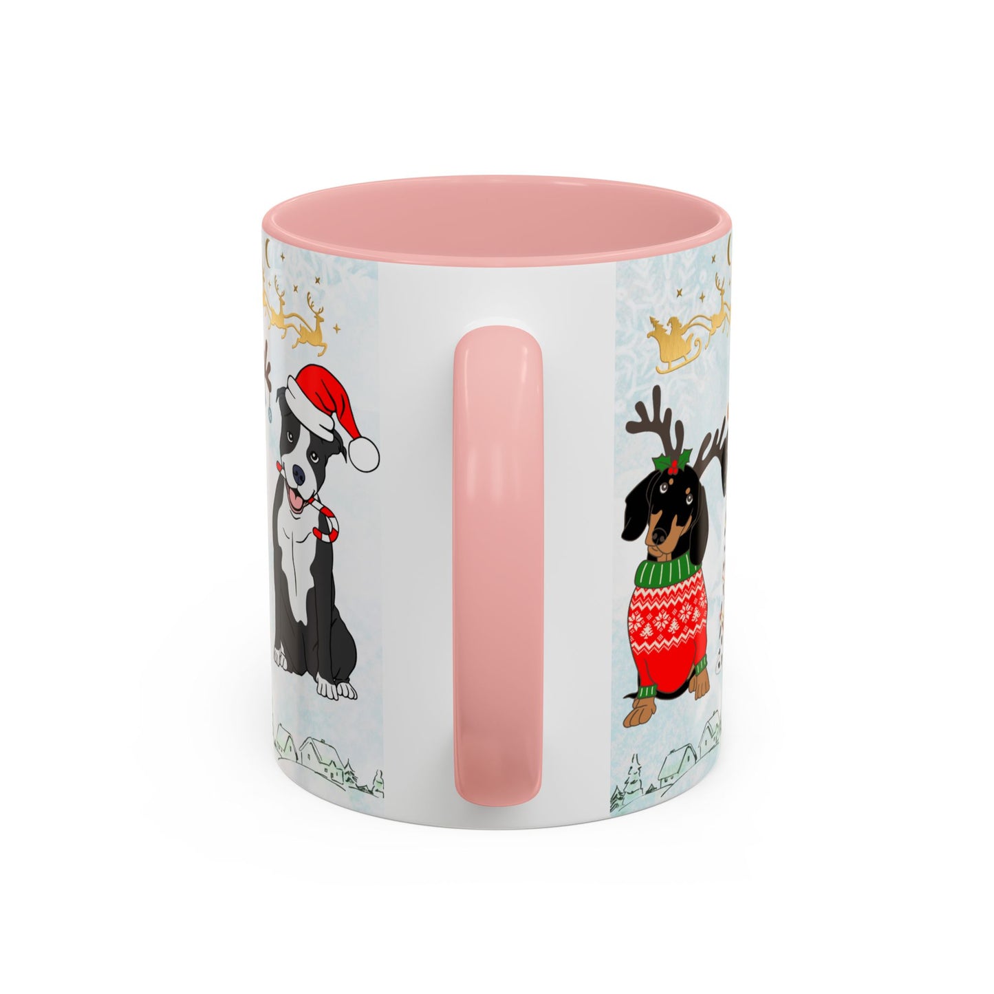 Merry Christmas Dogs - Accent Coffee Mug (11, 15oz)