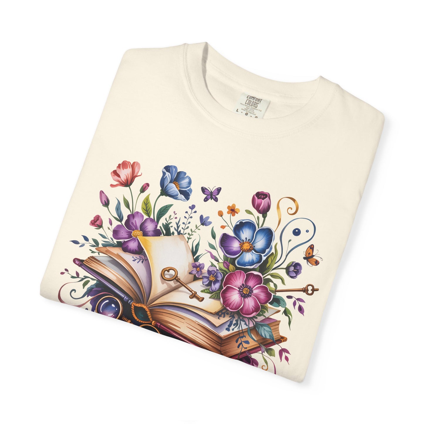 Magic Book Floral T-Shirt – Colorful Open Book & Flowers, Book Lover Gift Tee - 14830